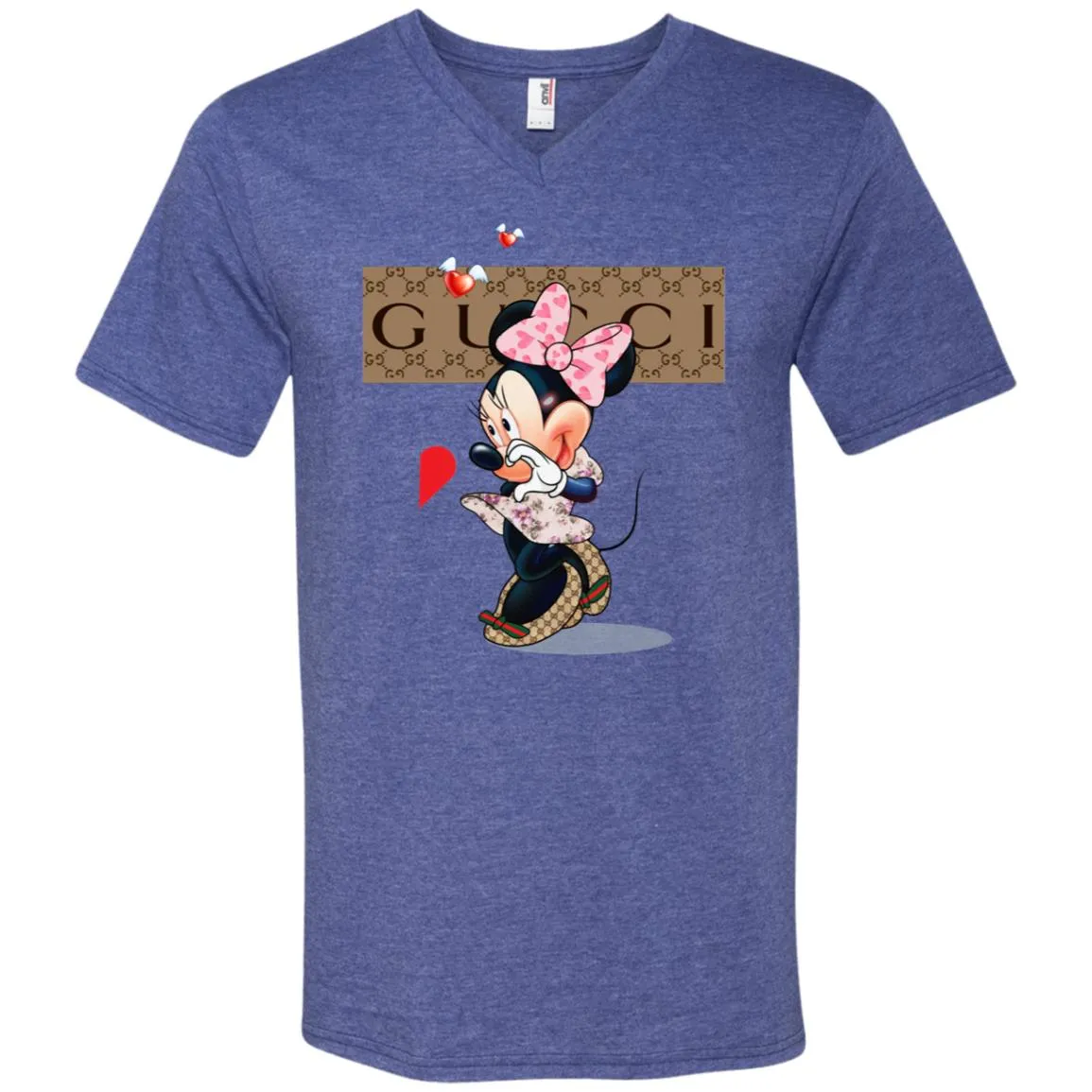 Minnie Mouse Love Couple T-shirt Valentine's Day T-shirt Men V-Neck T-Shirt