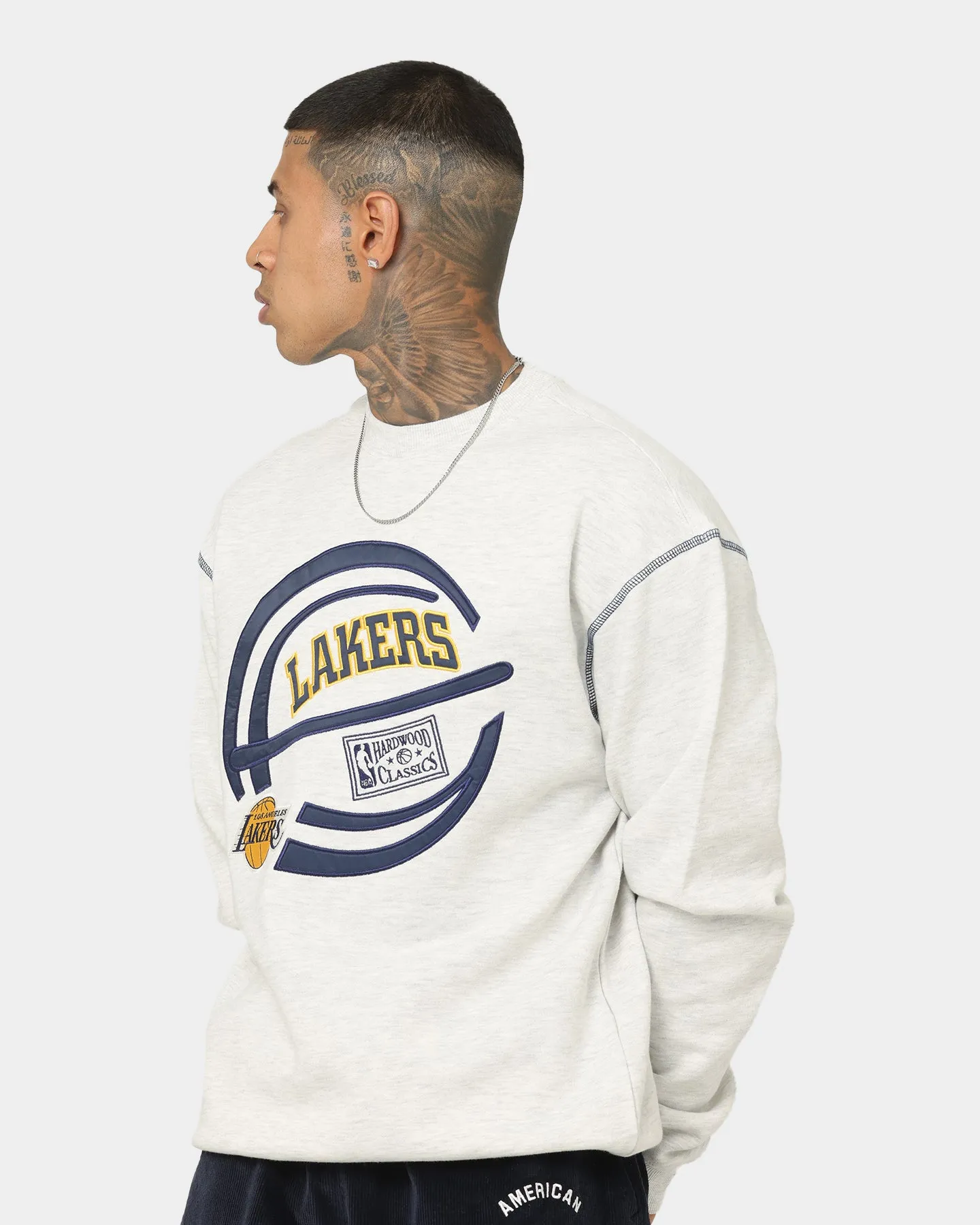 Mitchell & Ness Los Angeles Lakers On The Bounce Crewneck Grey Marle