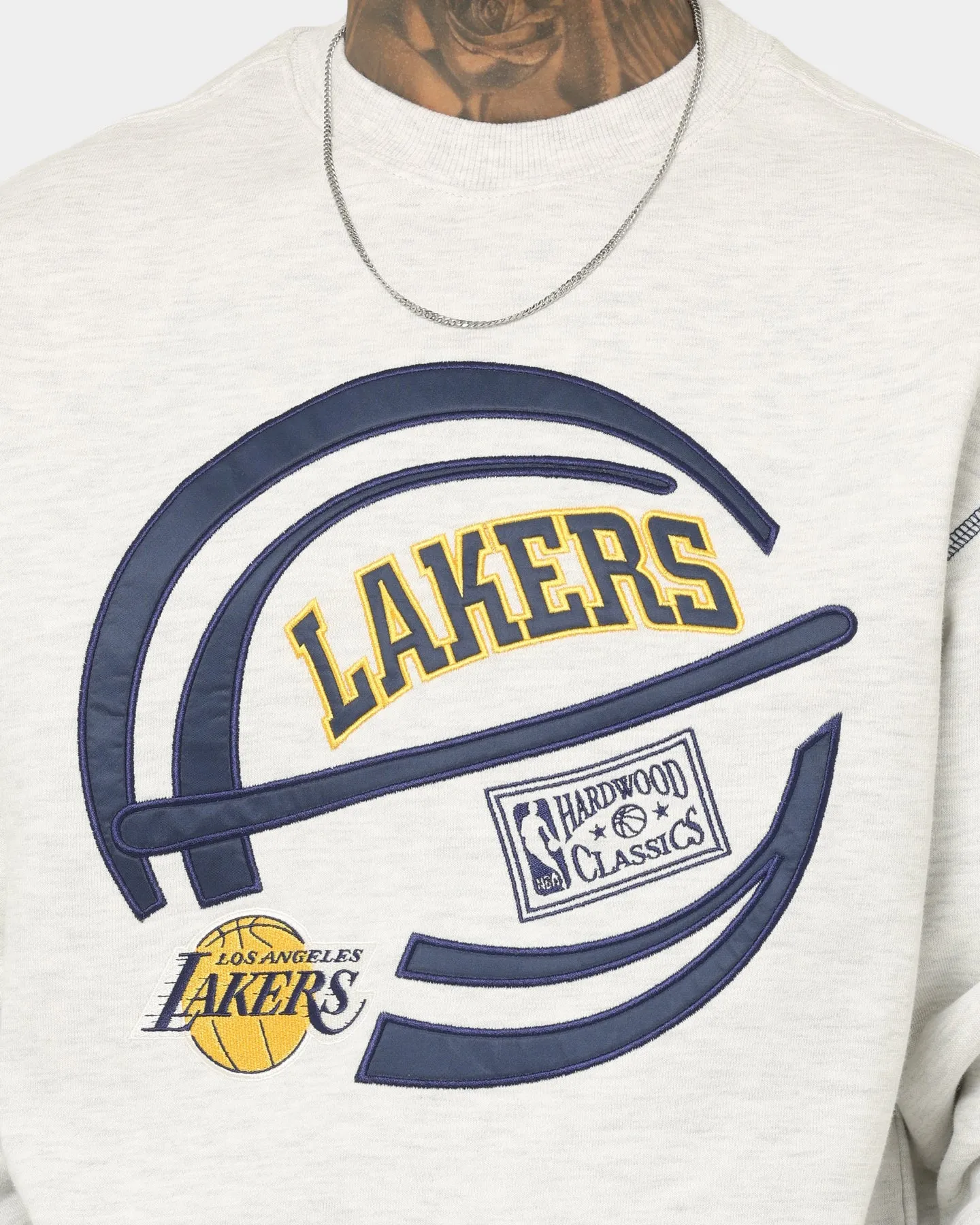 Mitchell & Ness Los Angeles Lakers On The Bounce Crewneck Grey Marle