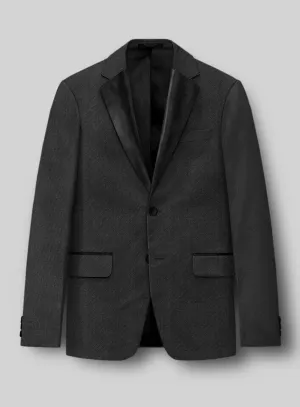 Napolean Cavalry Twill Charcoal Wool Tuxedo Jacket