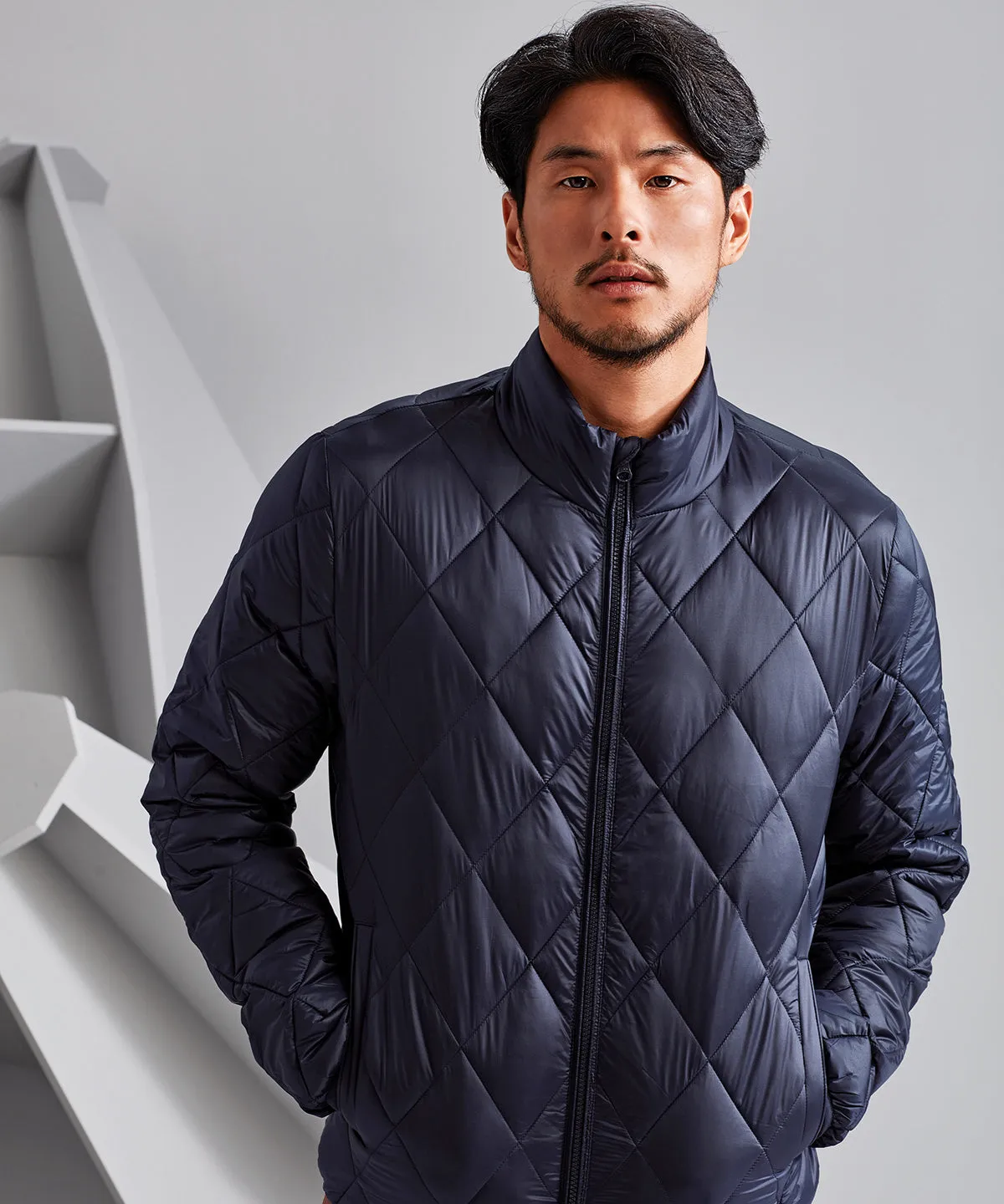 Navy - Diamond pane padded Jacket