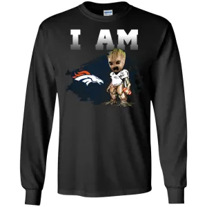 Nfl Denver Broncos I Am Groot T-shirt Men Long Sleeve Shirt