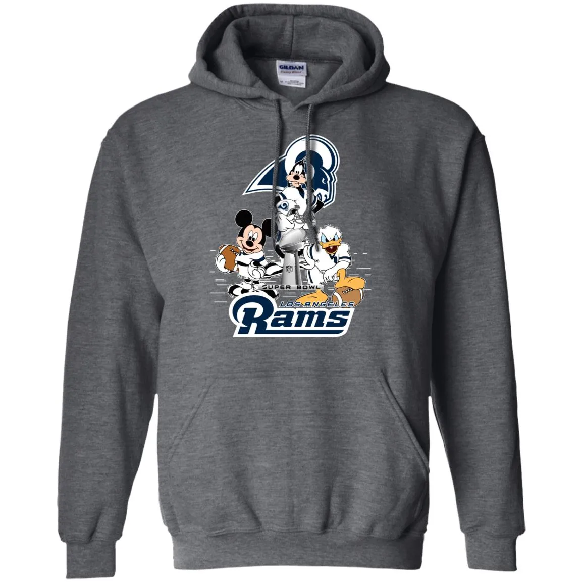 Nfl – Los Angeles Rams Donald Duck Goofy Mickey Mouse Super Bowl 2019 Football Pullover Hoodie Sweatshirt