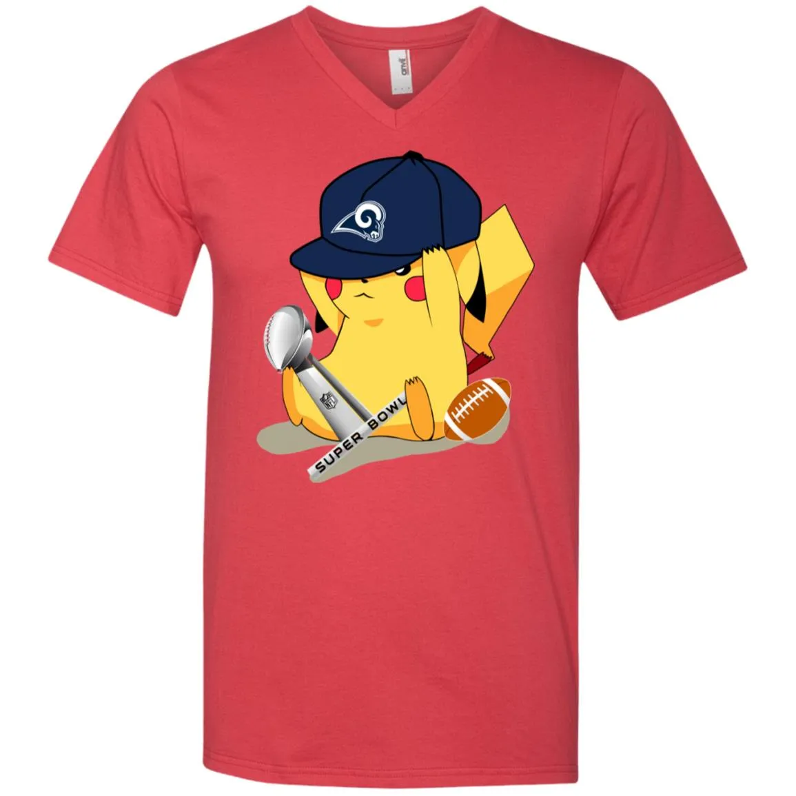 Nfl – Los Angeles Rams Pikachu Super Bowl 2019 Football Men V-Neck T-Shirt