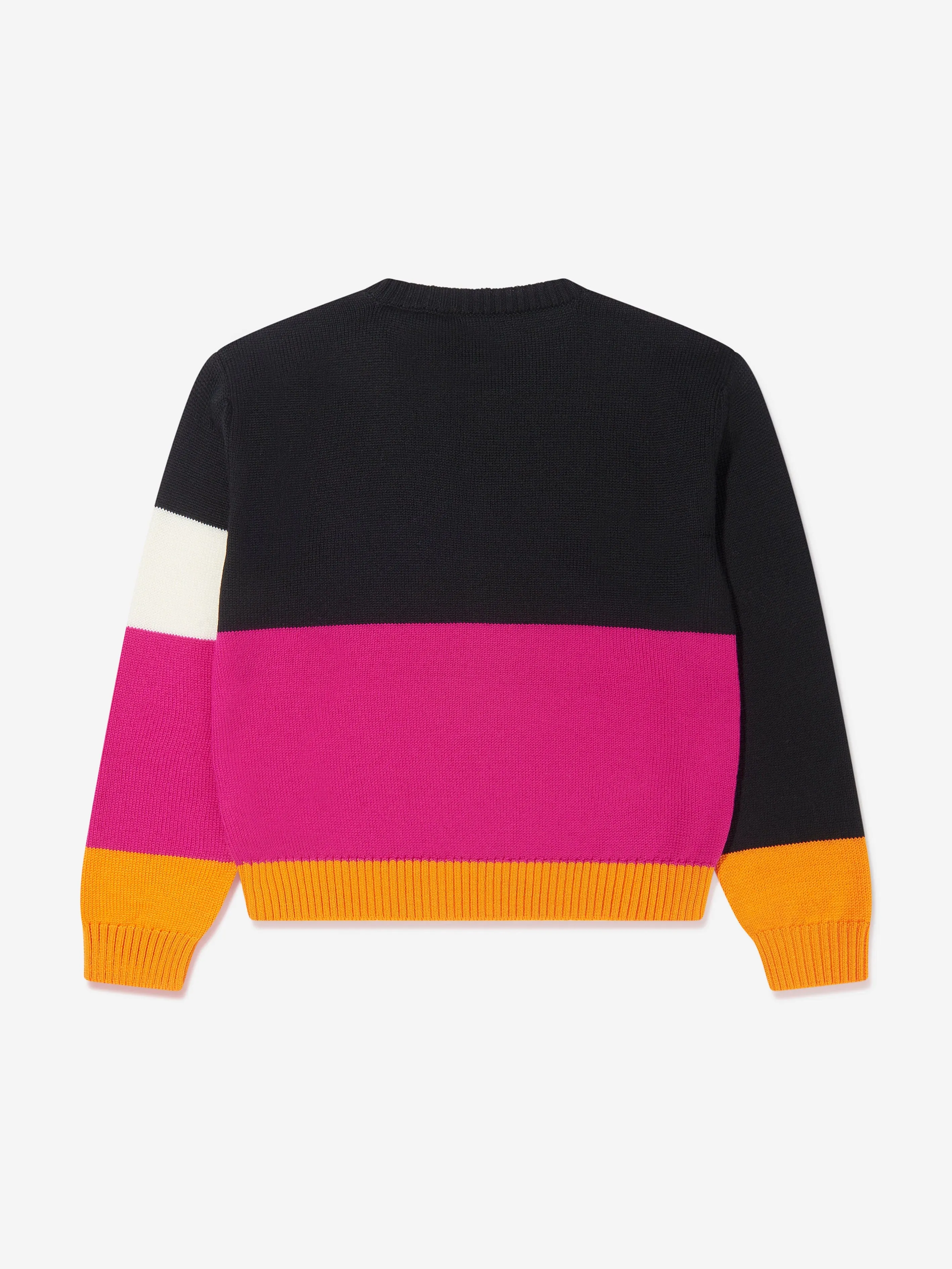 Off-White Girls Colourblock Knit Crewneck Jumper