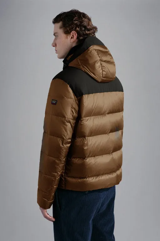 Paul & Shark Color Block Down Jacket | Bronze/Black