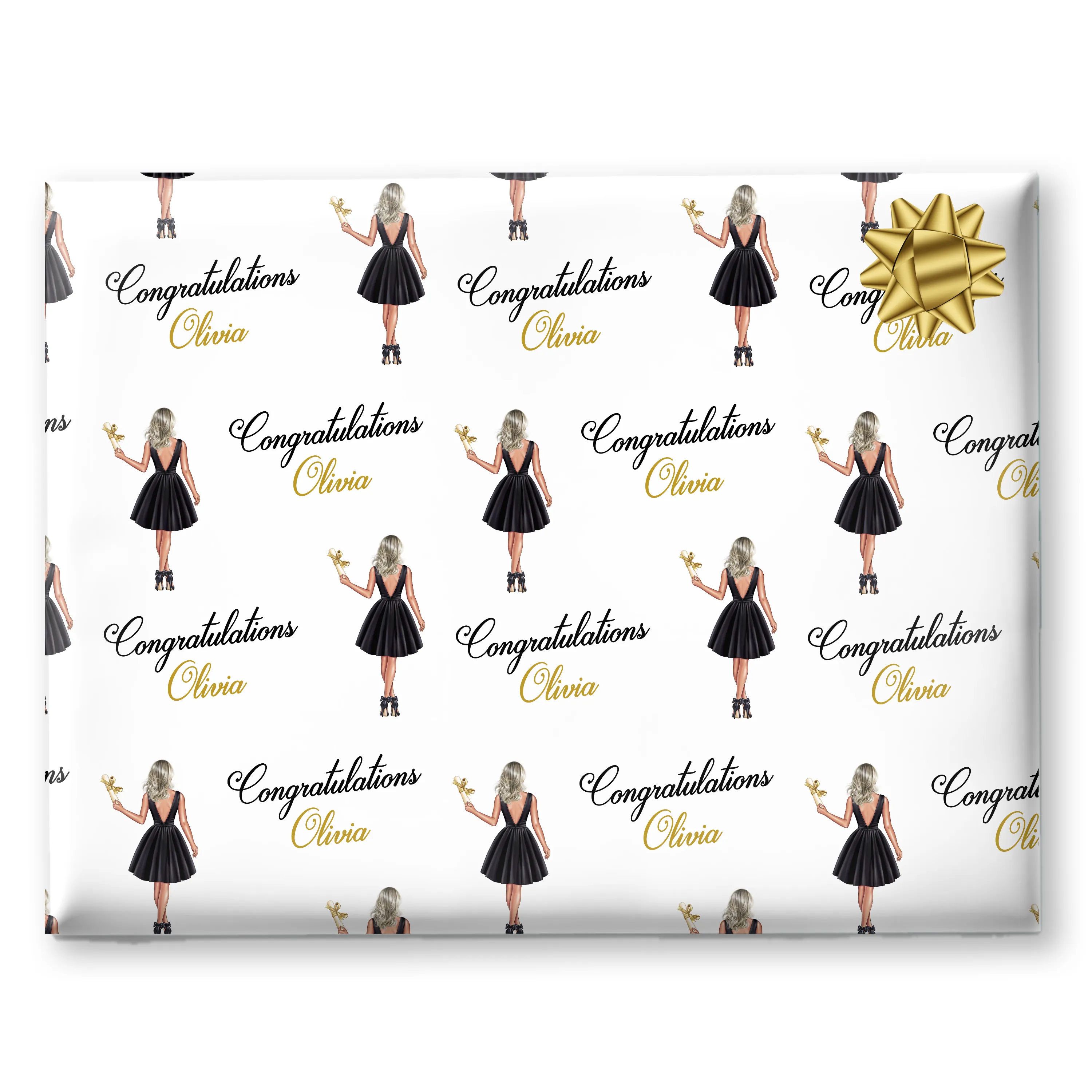 Personalised Birthday Gift Wrap Graduation Girl