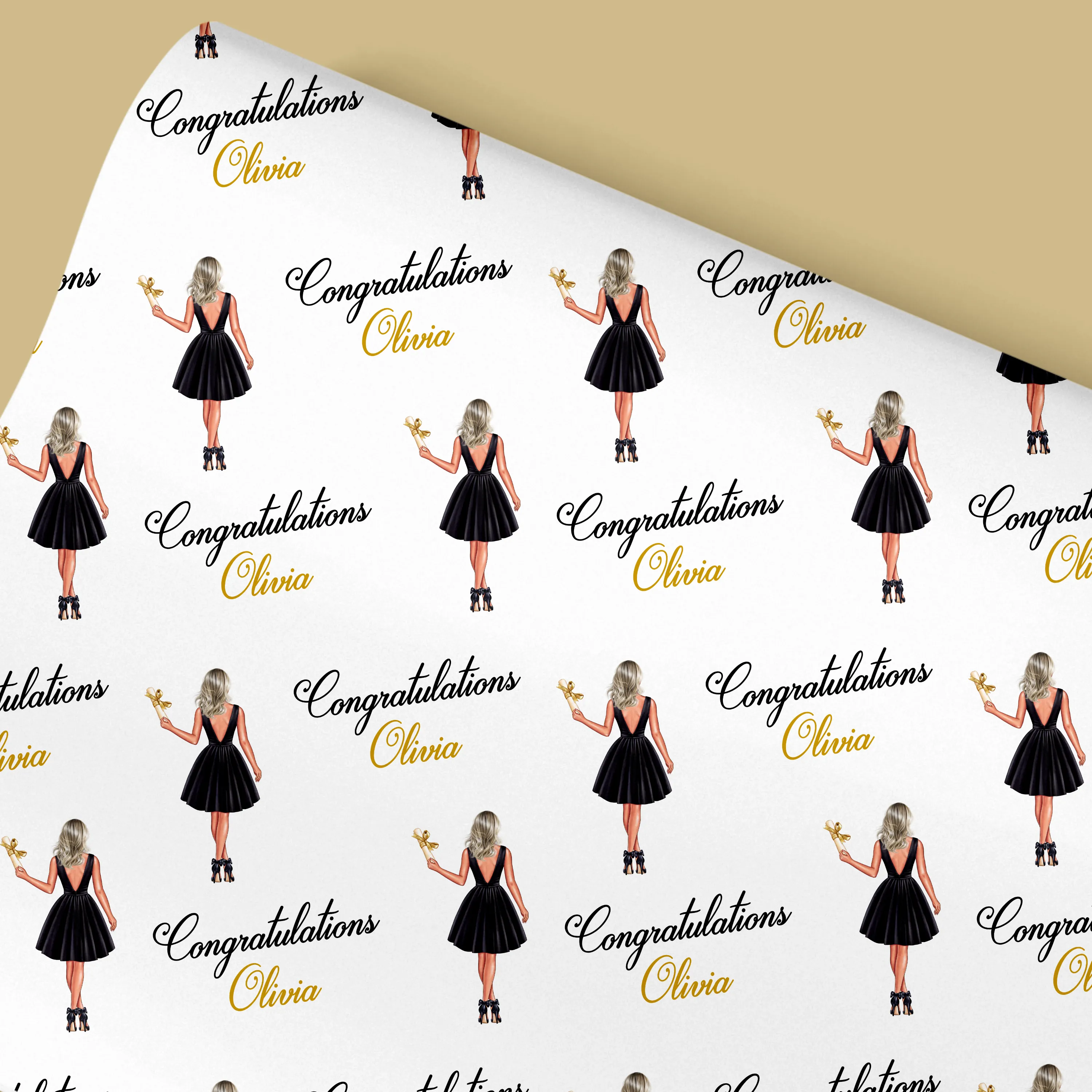 Personalised Birthday Gift Wrap Graduation Girl