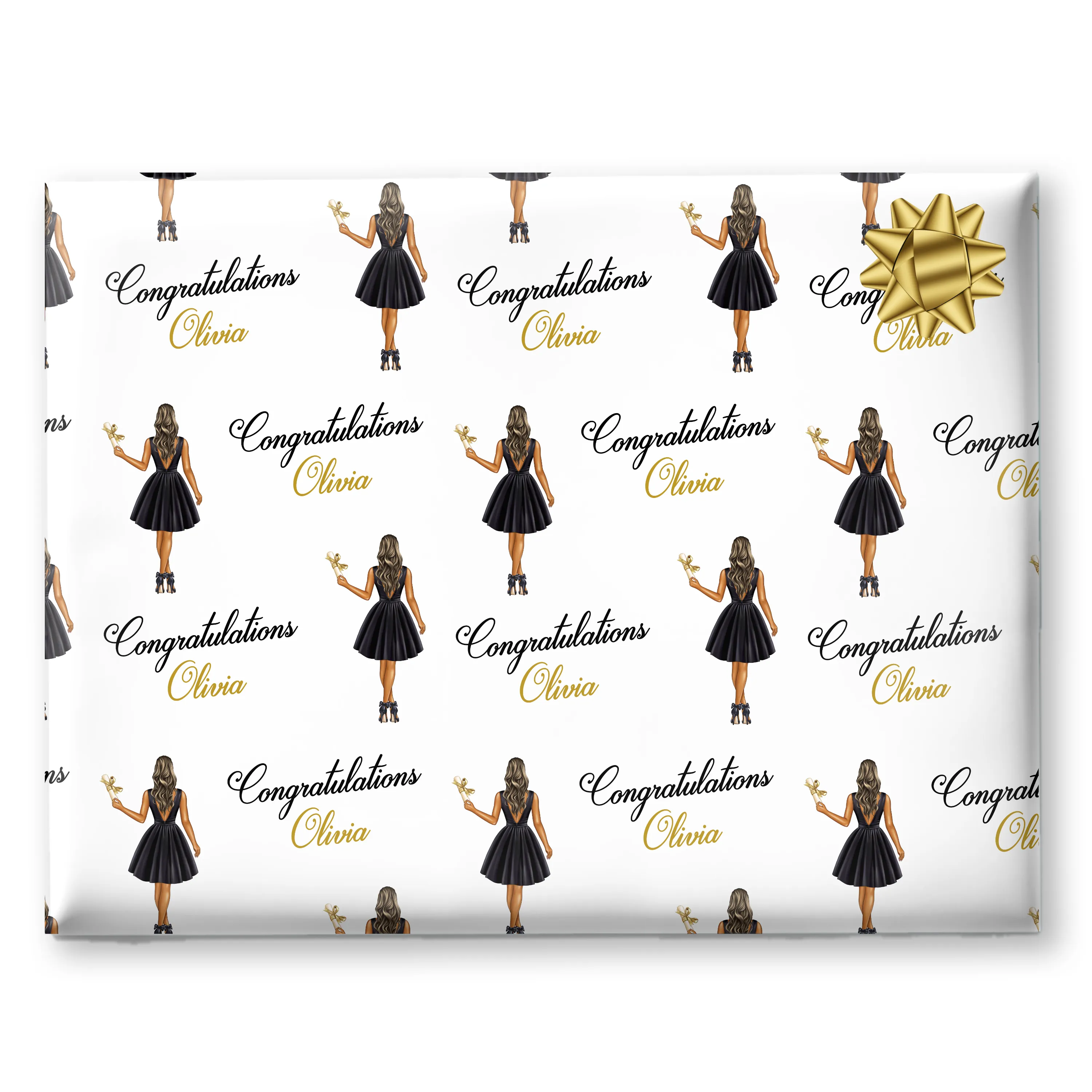 Personalised Birthday Gift Wrap Graduation Girl