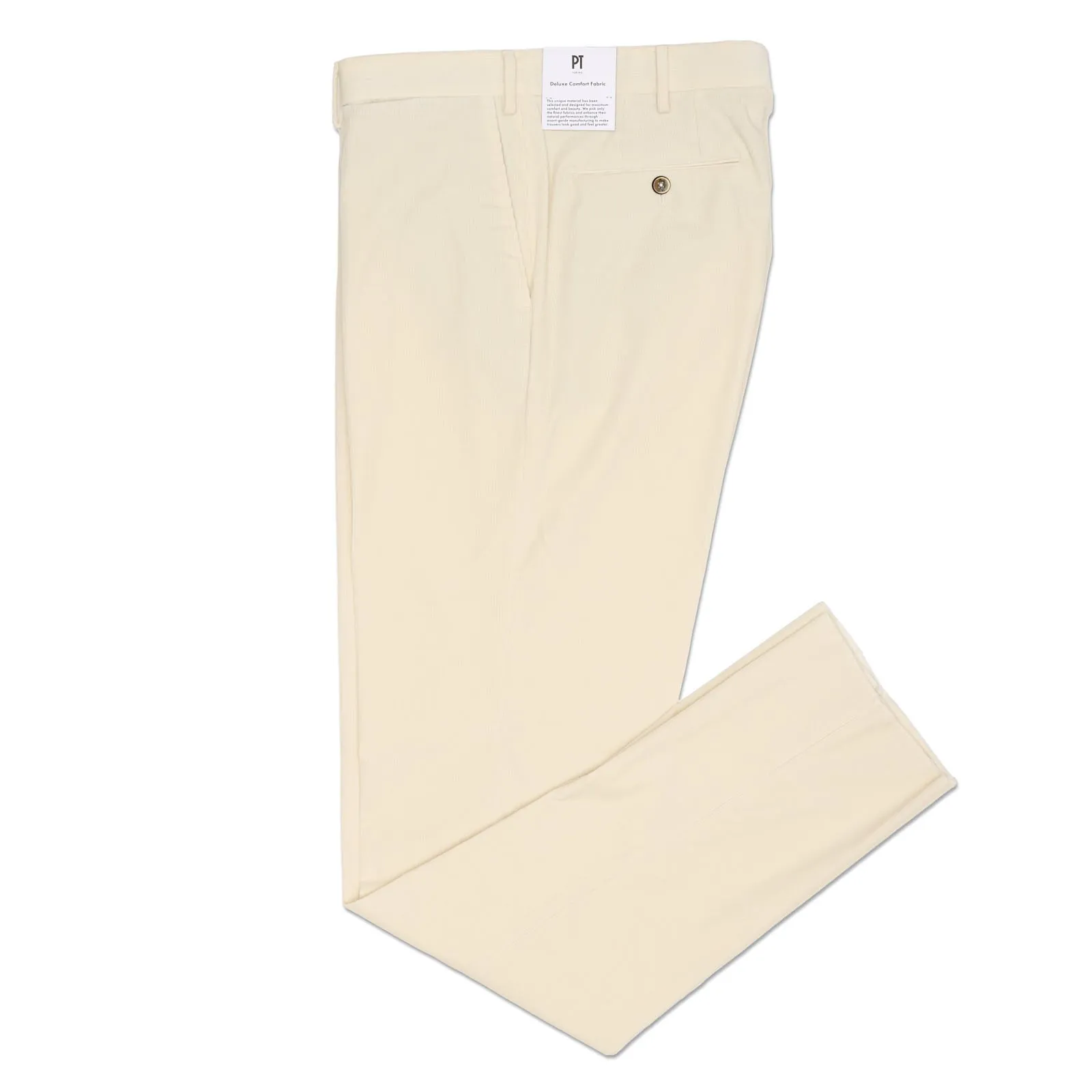 PT PANTALONI TORINO Cream Cotton Corduroy Slim Fit Stretch Pants EU 58 US 40 NEW