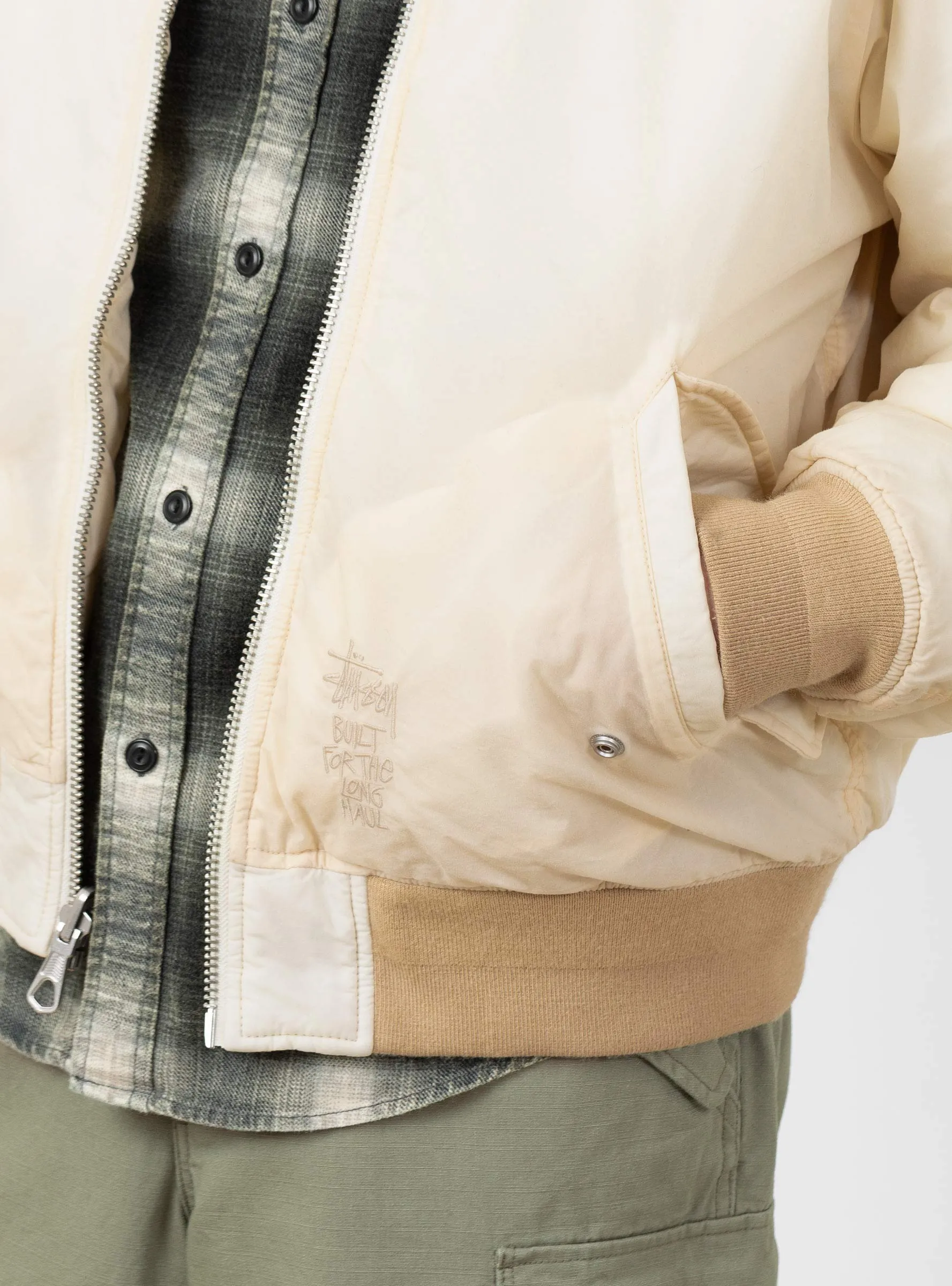 Quilted Bomber Waxed Cream