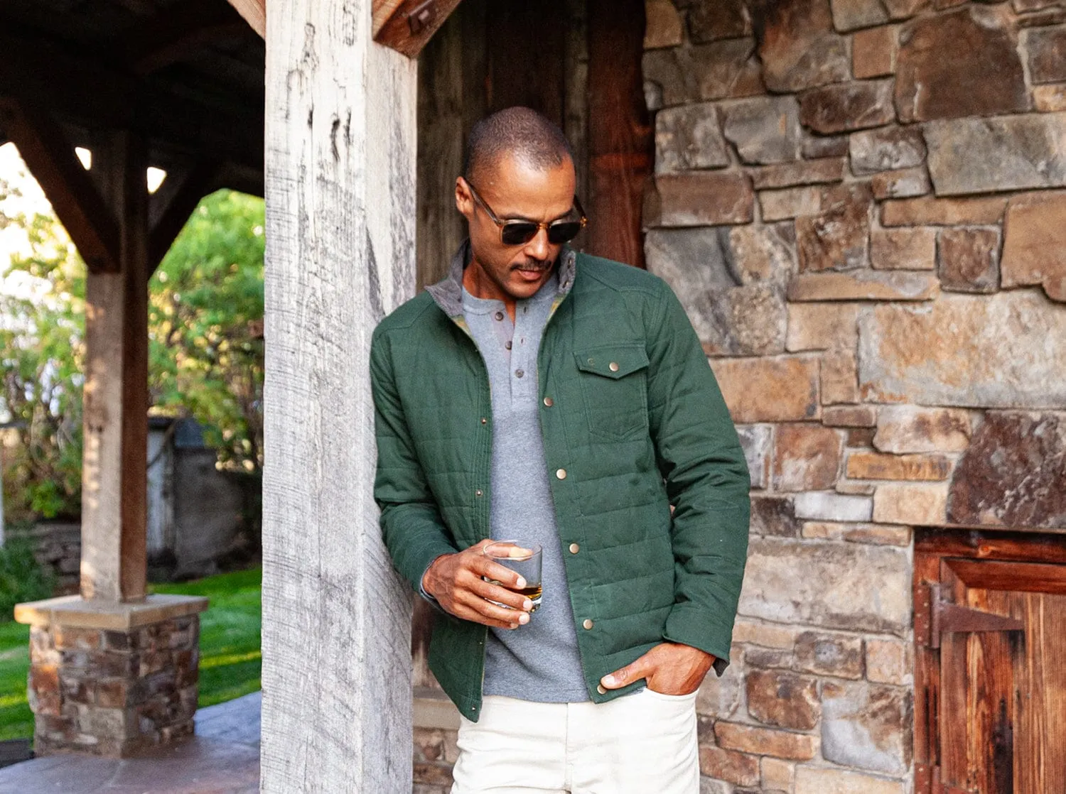 Quilted Waxed Jacket - Aspen Green