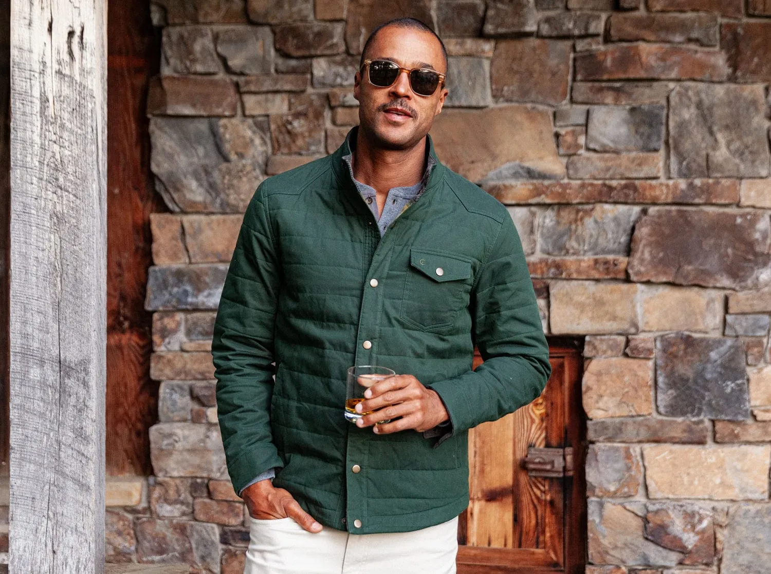 Quilted Waxed Jacket - Aspen Green