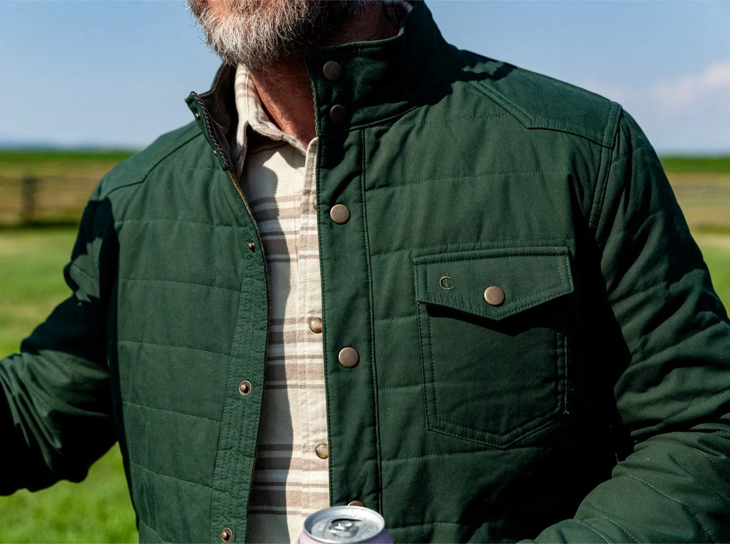 Quilted Waxed Jacket - Aspen Green