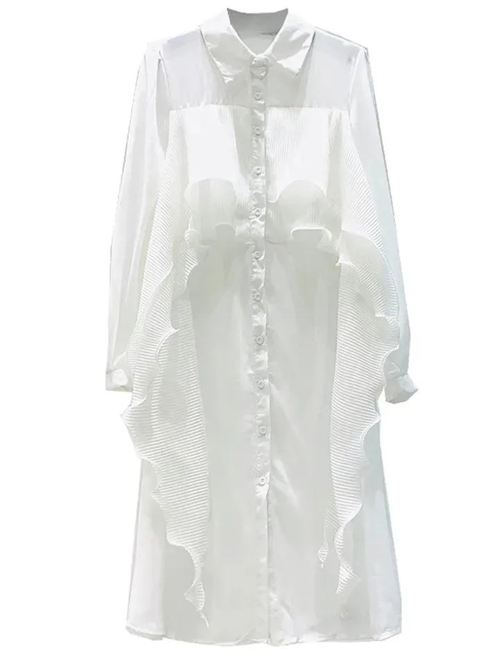 Ready made ruffled front design dress shirt