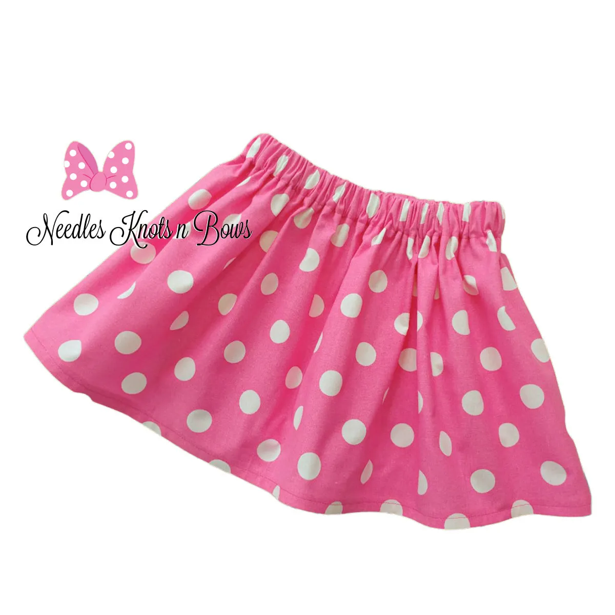 Red or Pink Polka Dot Minnie Mouse Baby Toddler Skirt