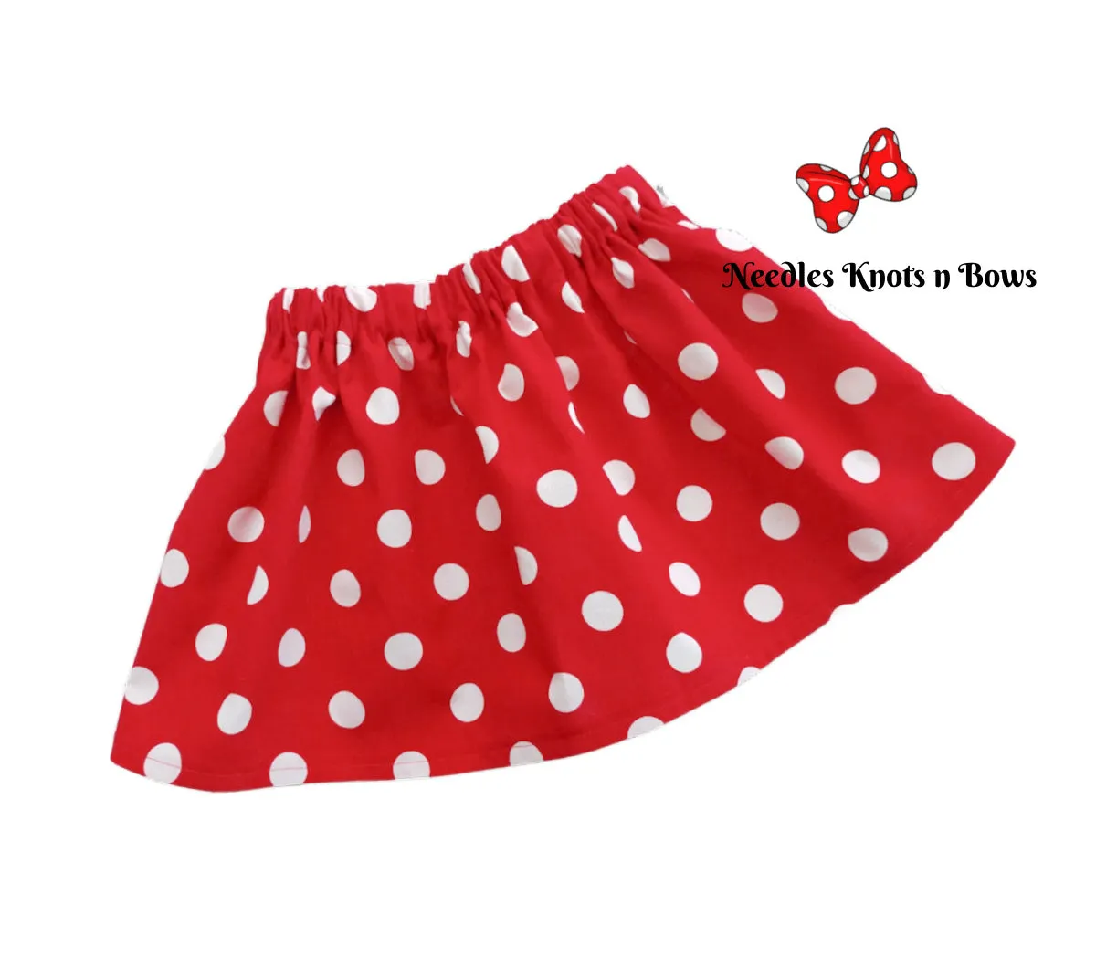 Red or Pink Polka Dot Minnie Mouse Baby Toddler Skirt