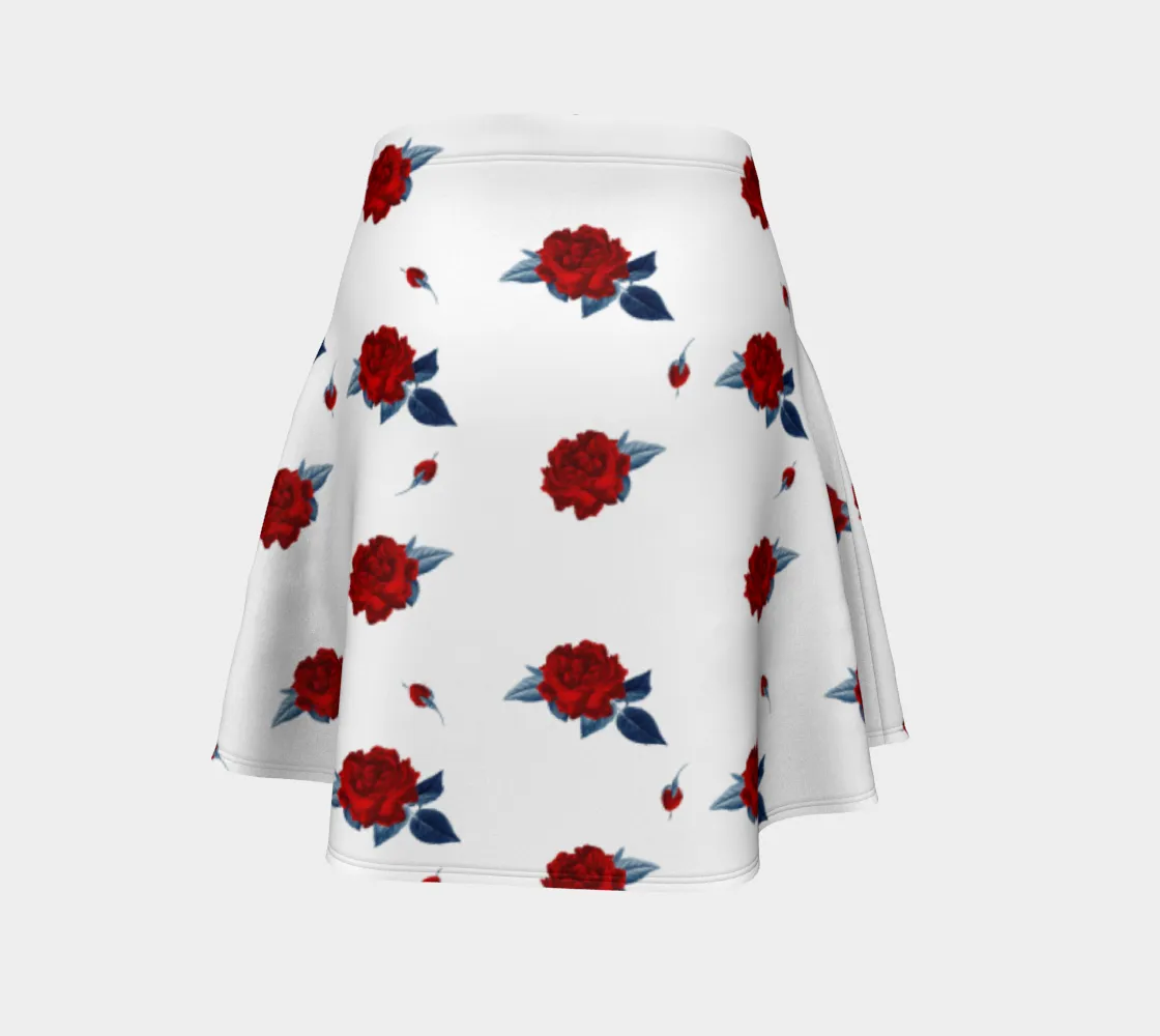 Red Rose Flare Skirt