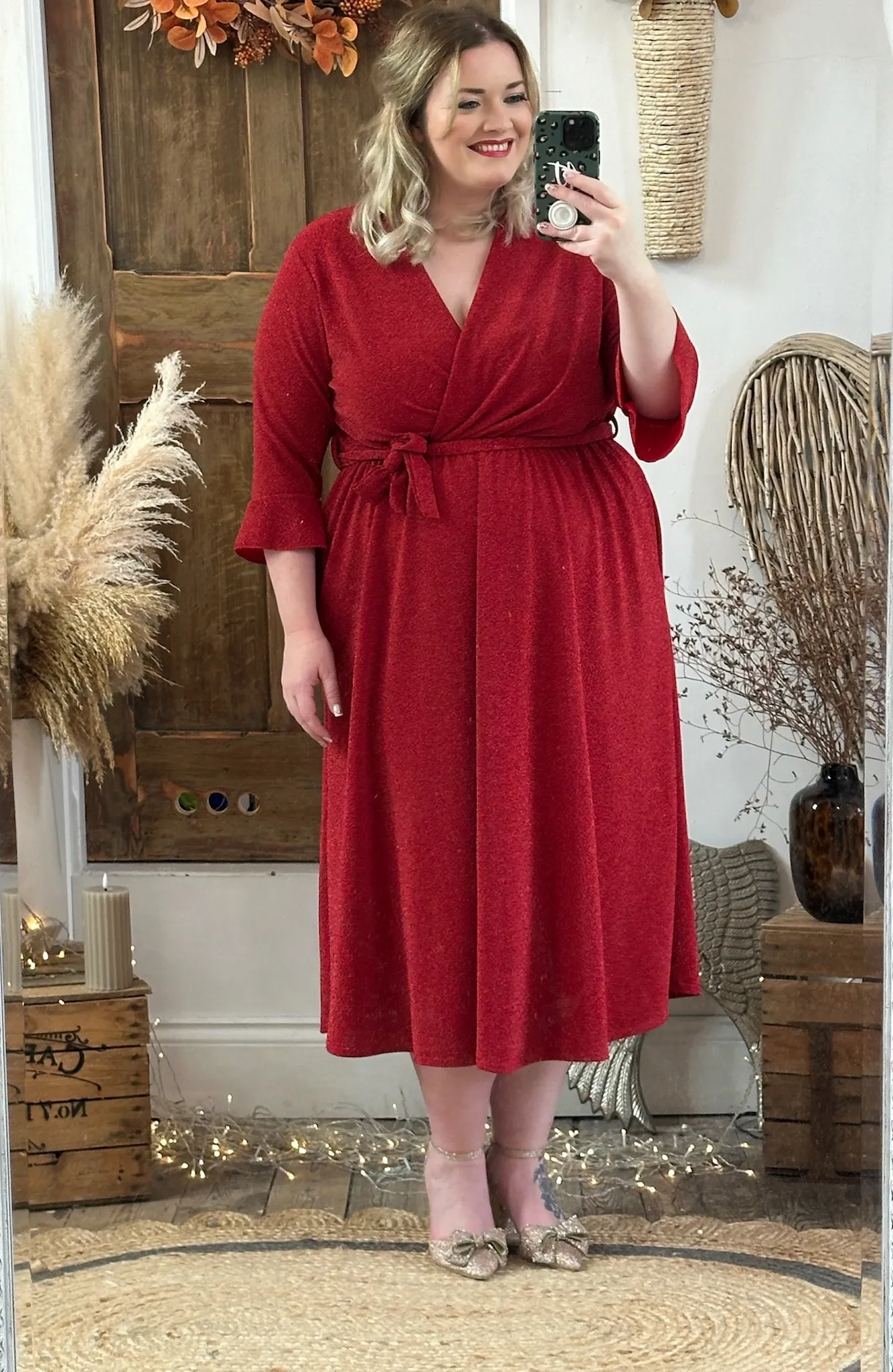 Red Sparkly Roxy Midaxi Dress