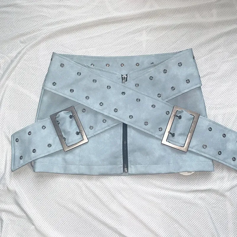 Retro Cross Mechanical Miniskirt