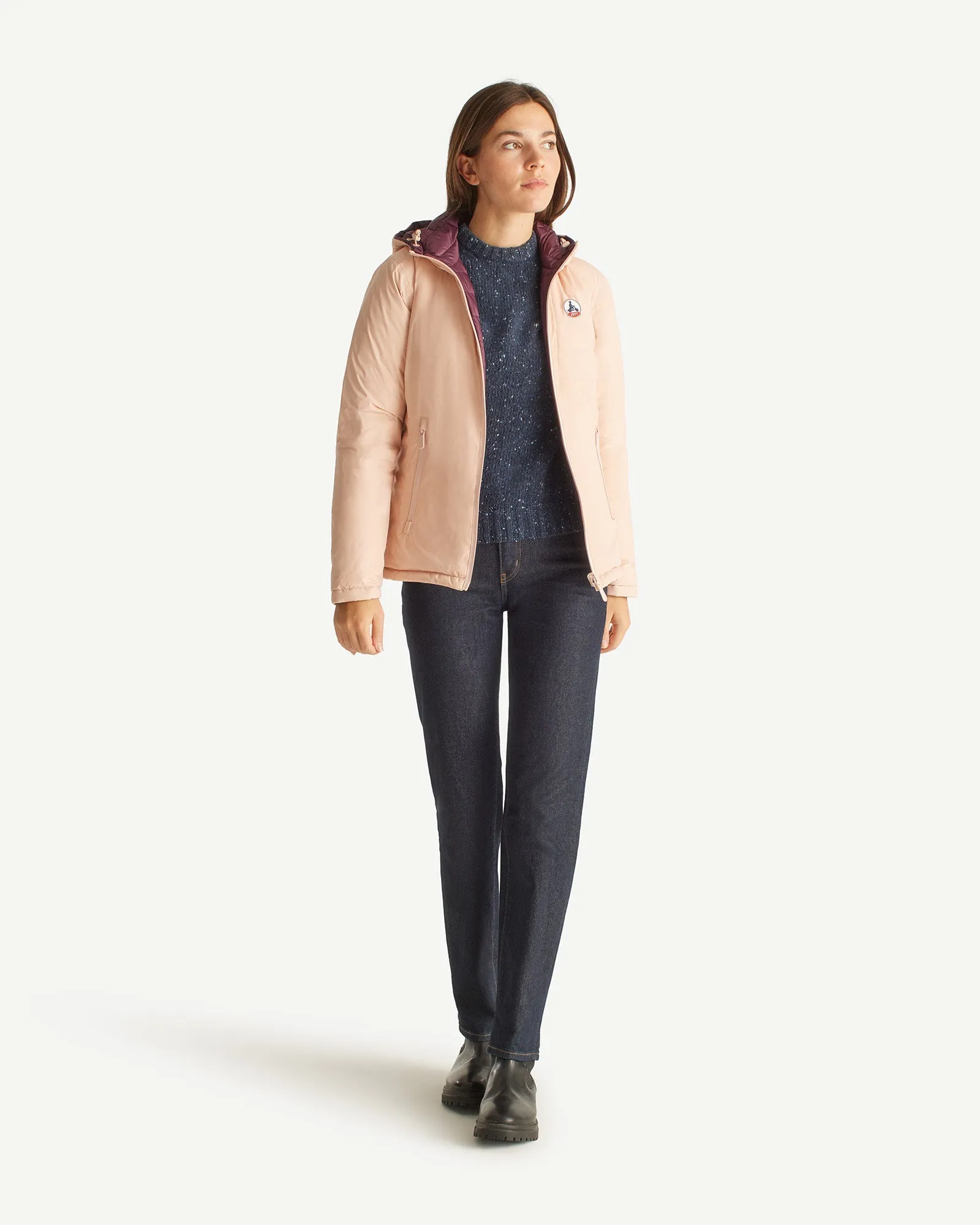 Reversible Down Jacket Light Pink/Aubergine Vienne