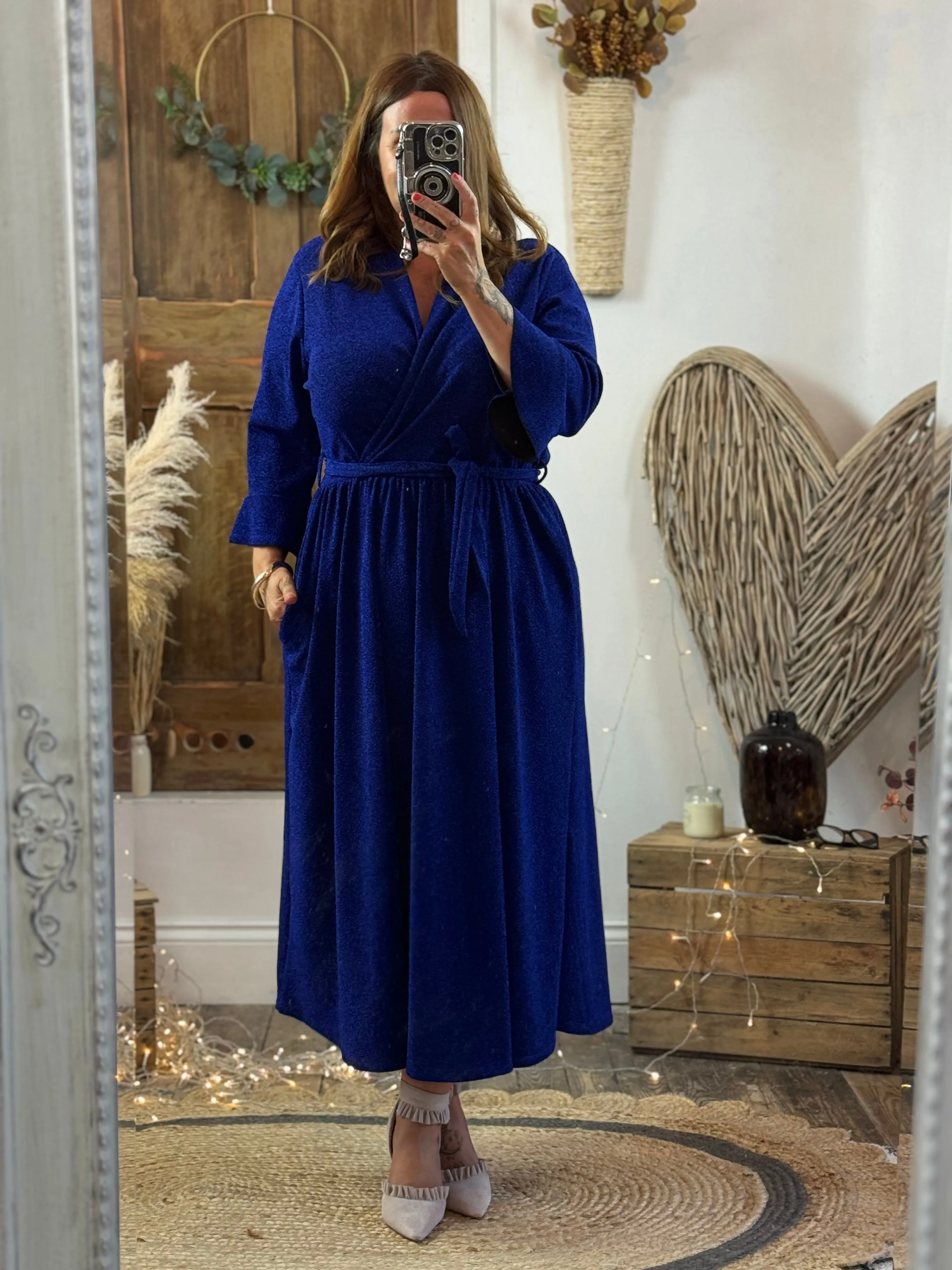 Royal Blue Sparkly Roxy Midaxi Dress