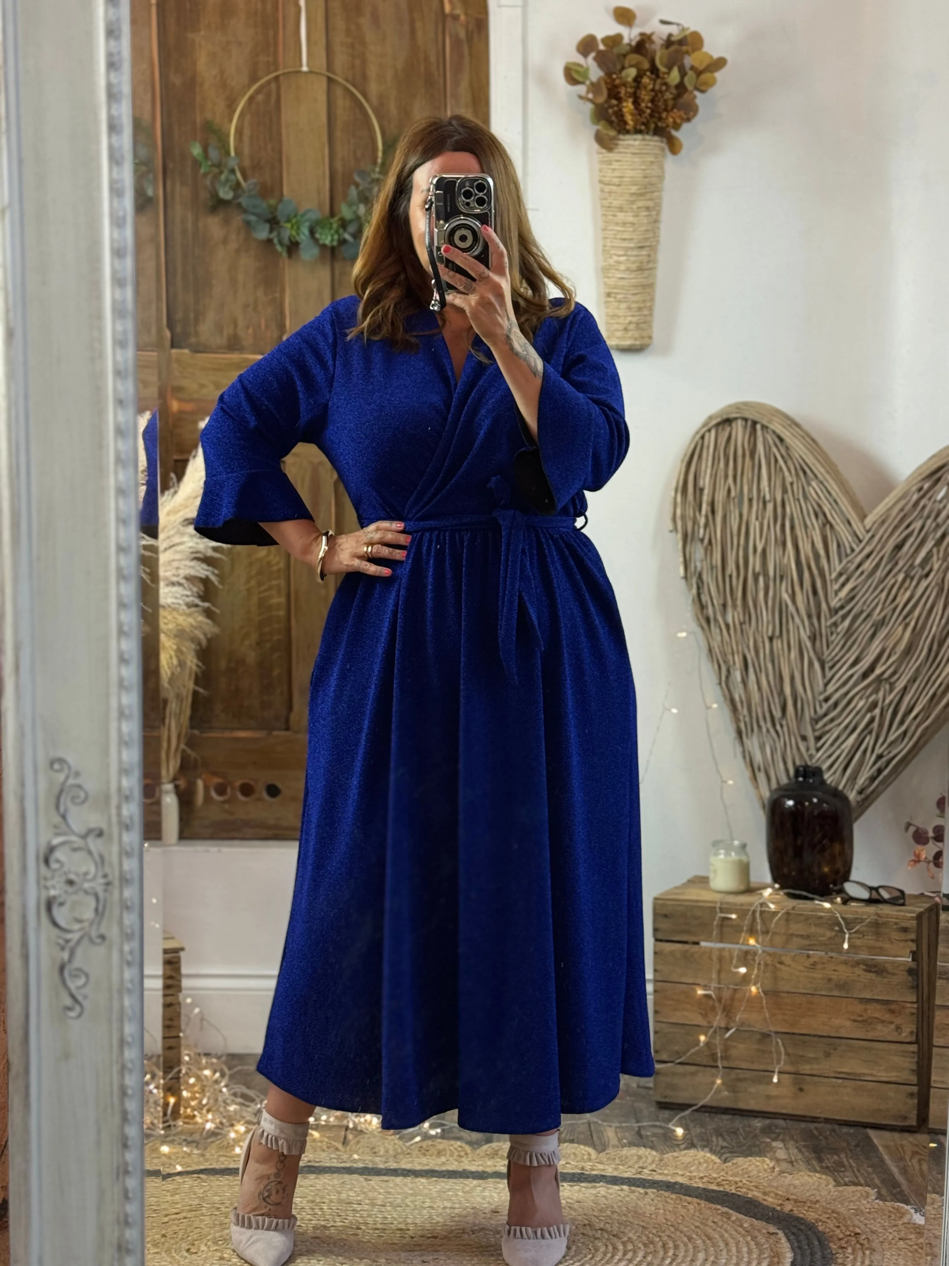 Royal Blue Sparkly Roxy Midaxi Dress