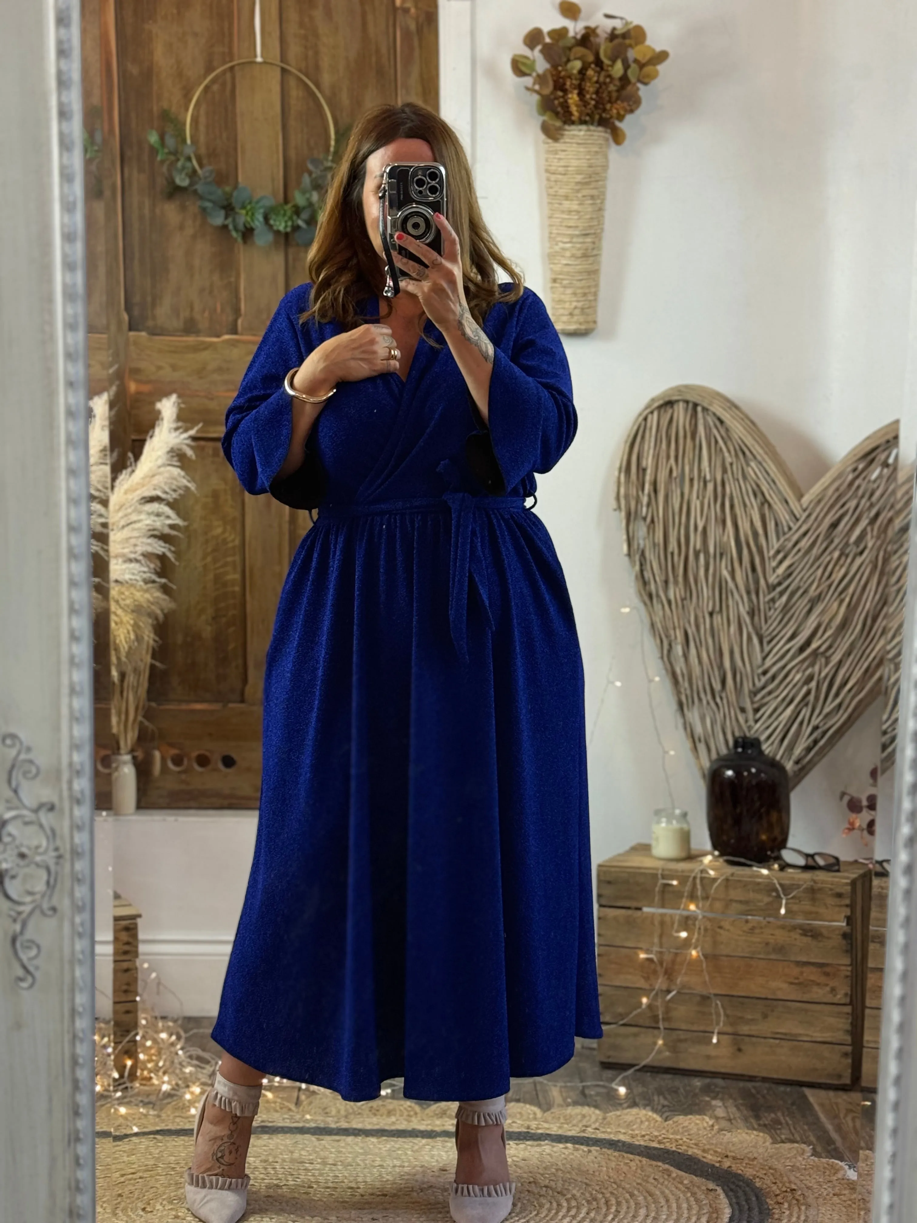 Royal Blue Sparkly Roxy Midaxi Dress