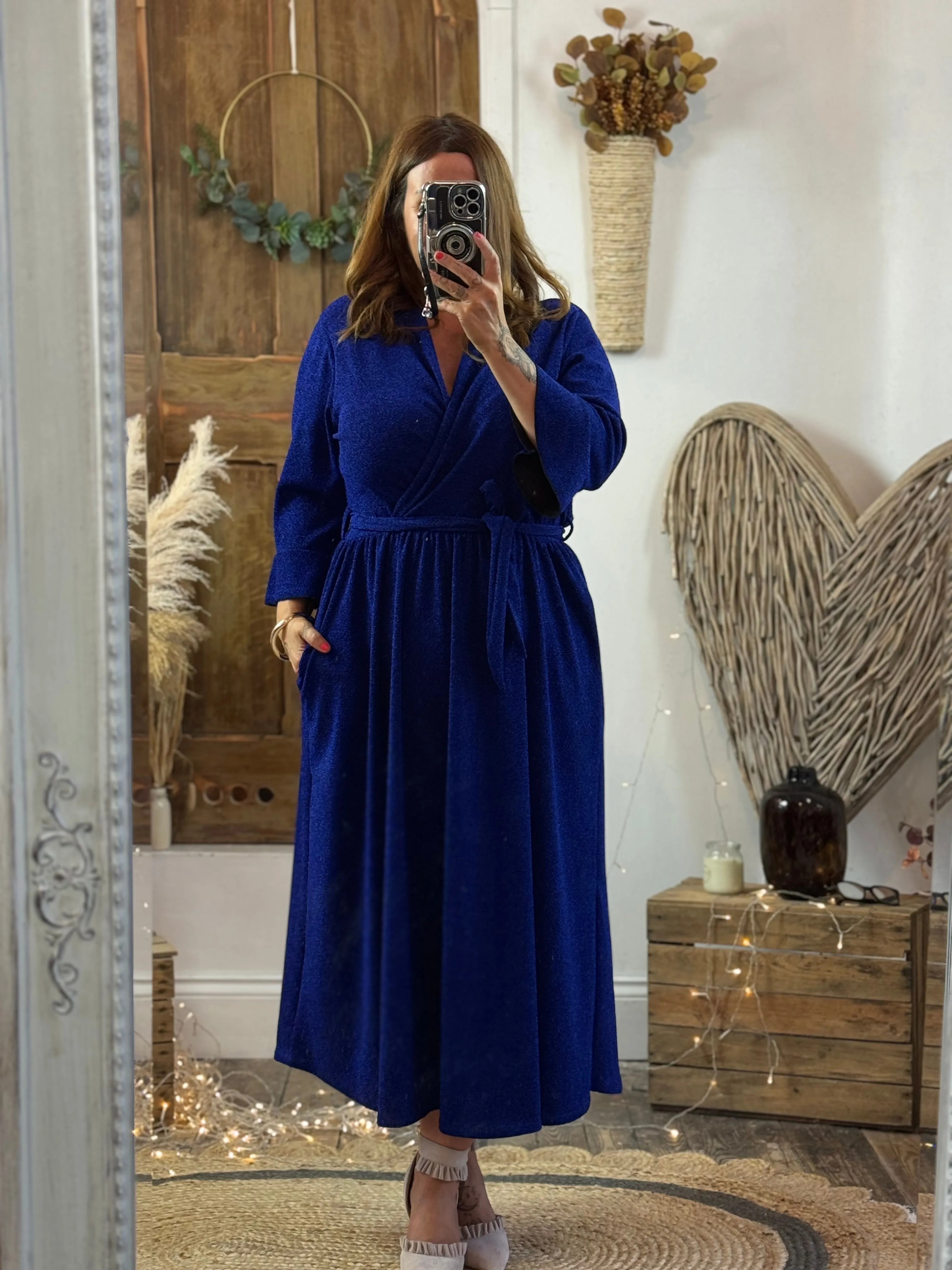 Royal Blue Sparkly Roxy Midaxi Dress