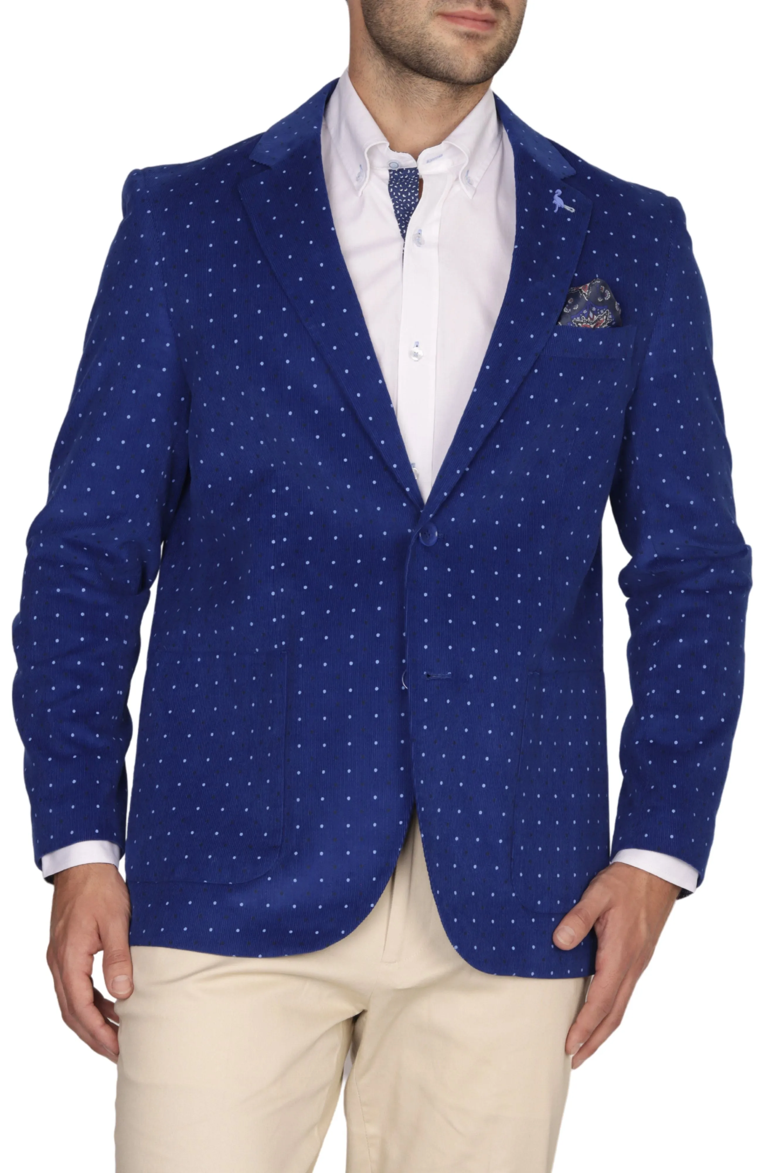 Royal Dot Print Corduroy Sport Coat