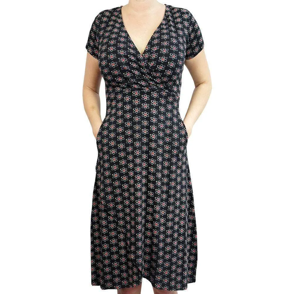 Rutherford-Bohr Model Atom Faux Wrap Grace Dress