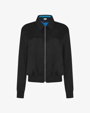 Satin Parachute Bomber Jacket - Black