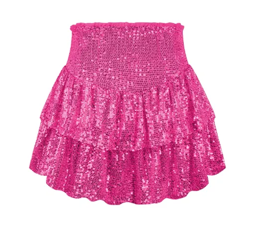 Sequin Tiered Ruffle Rara Skirt