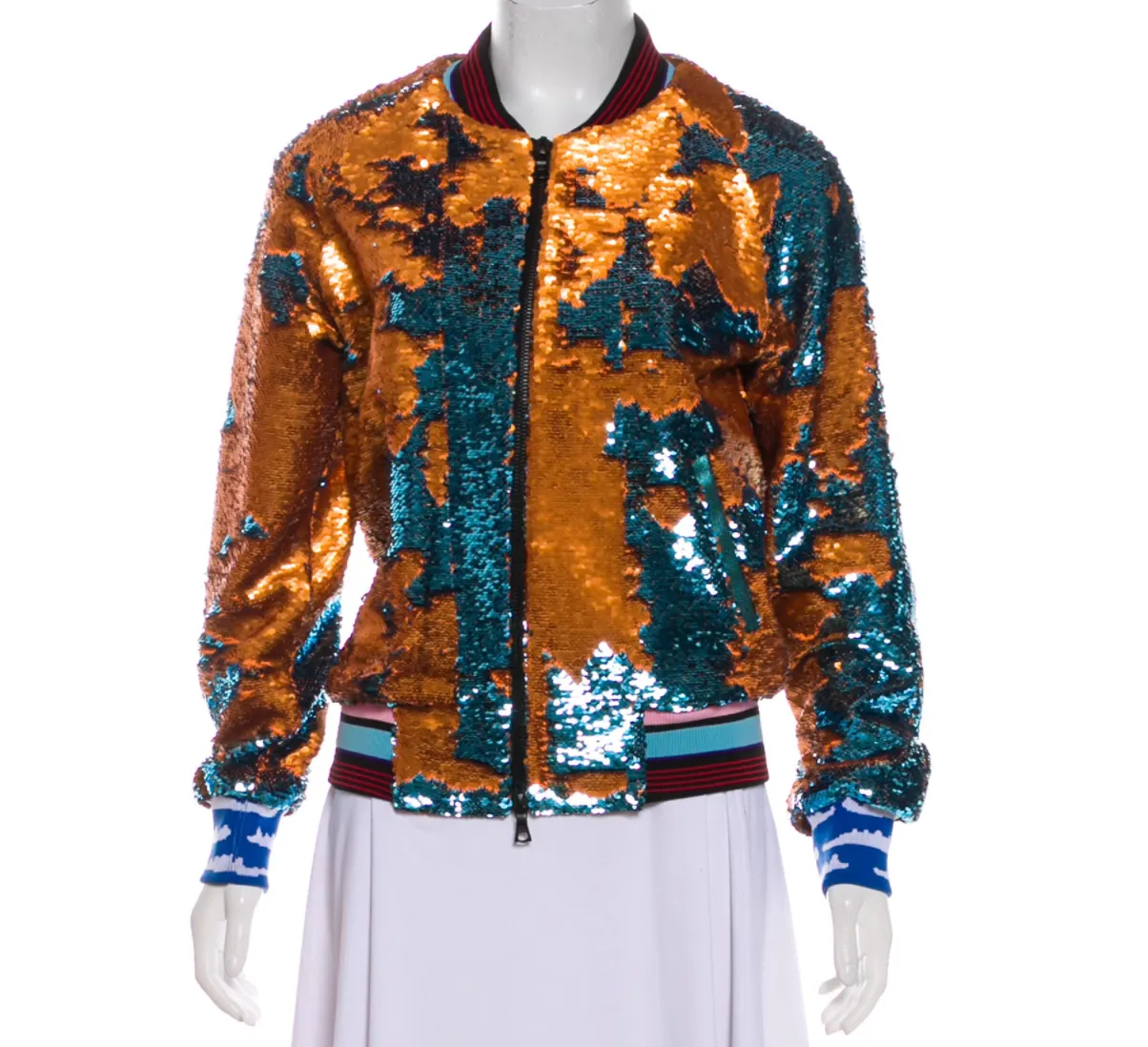 Sequined Bomber Jacket - M