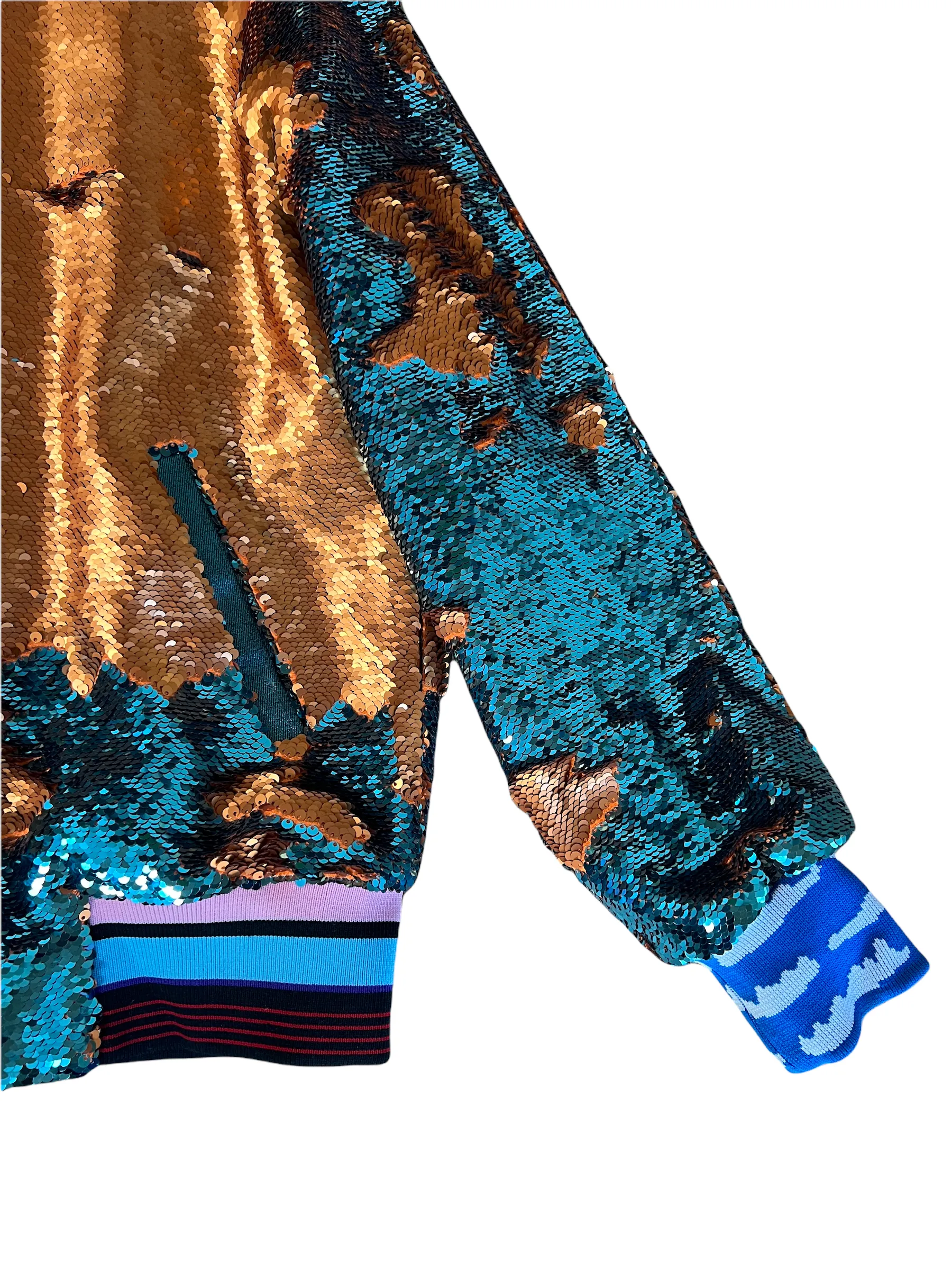 Sequined Bomber Jacket - M