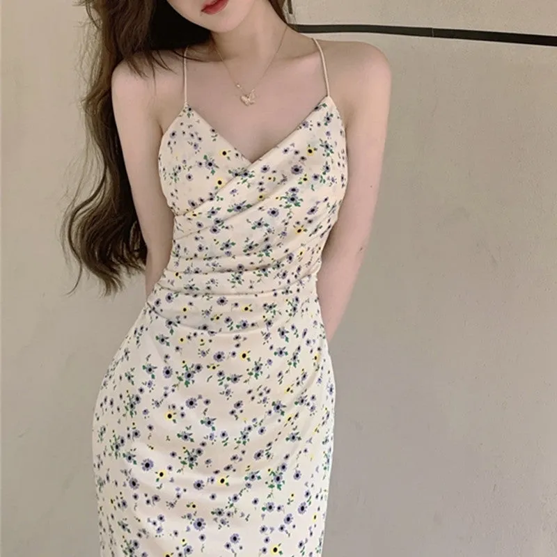 Sexy Hot Girl Long Floral Dress Women's Clothing Summer Skirt Short Skirt A- Line Dress Long Skirt Tea Dress