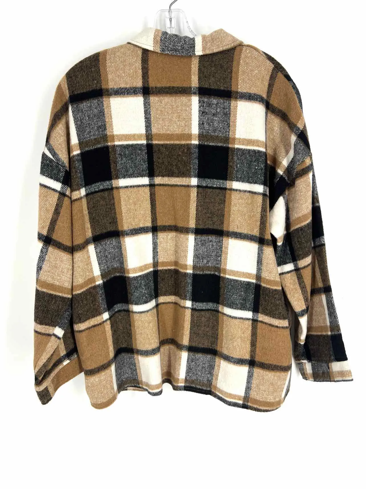 Size M Br/Bk/Wh Plaid Jackets Shacket