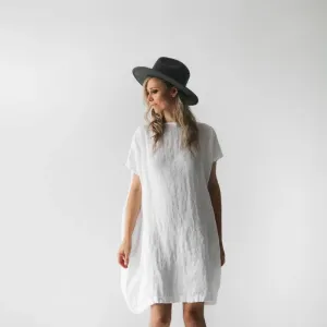 Square linen dress white by Seaside Tones