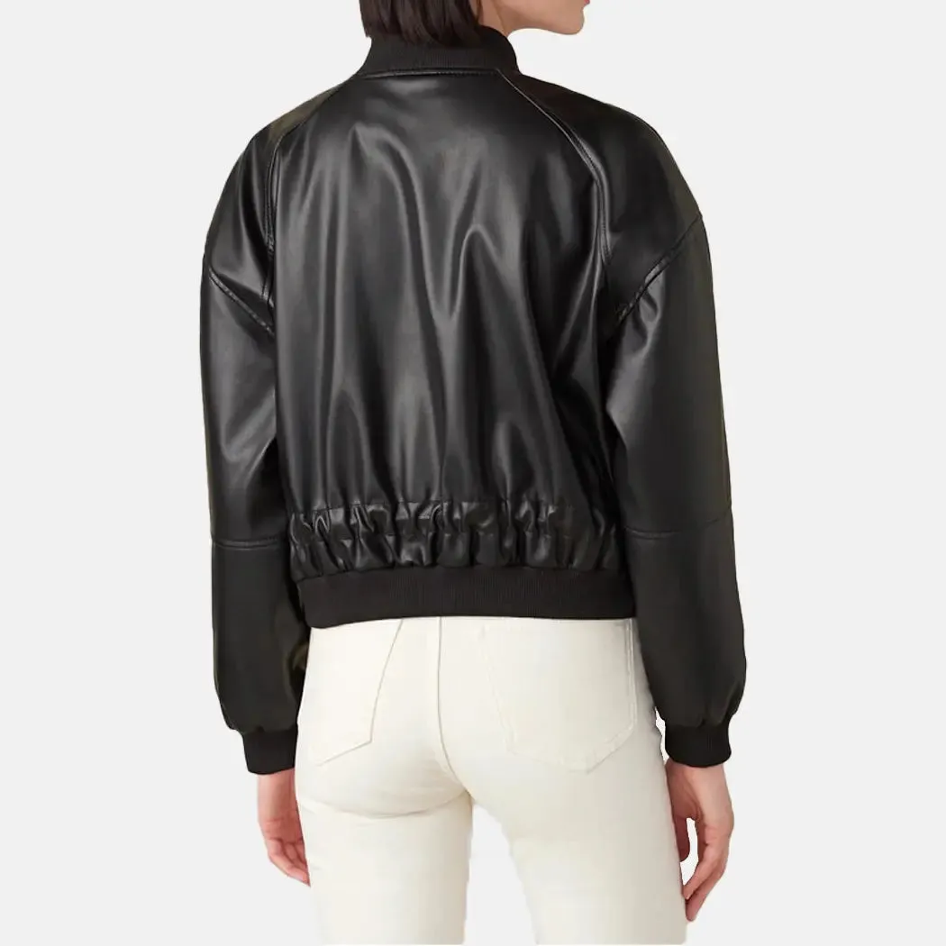 Street Sleek Womens Black Bomber Jacket