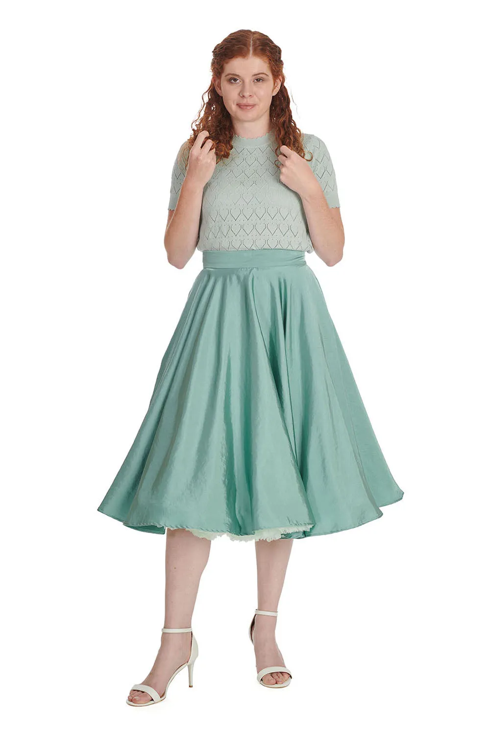 Summer Silky Skirt in Light Green by Banned