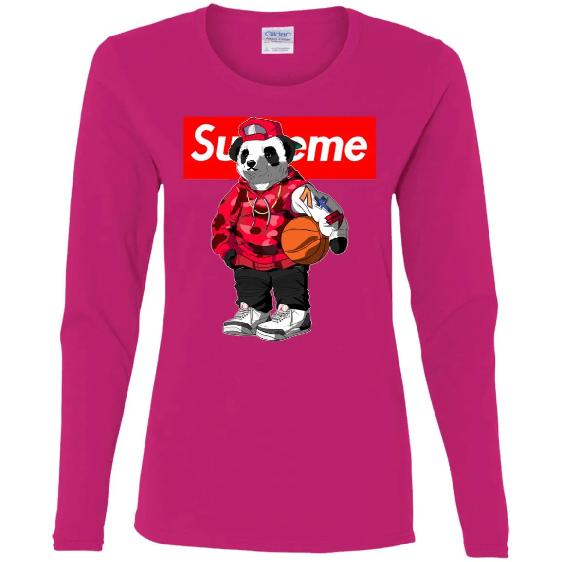 Supreme Bear Basketball T-shirt Women Long Sleeve Shirt