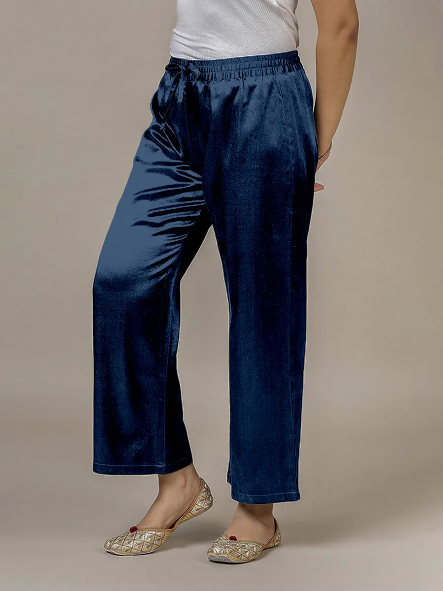 Swara x Tyohaar | Midnight Blue Mashru Silk Pants