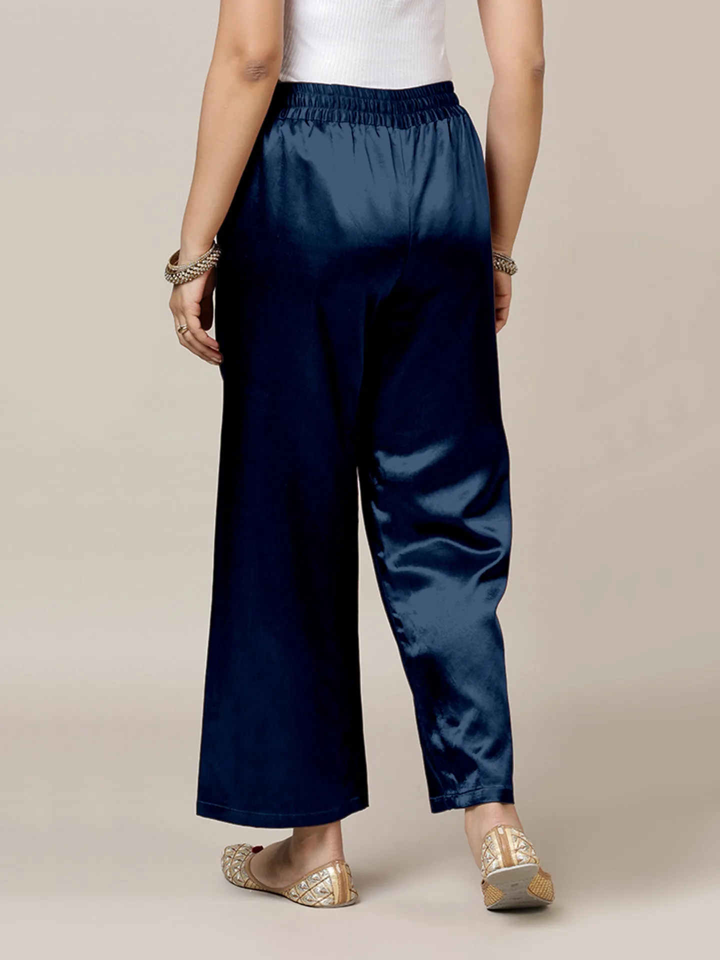 Swara x Tyohaar | Midnight Blue Mashru Silk Pants