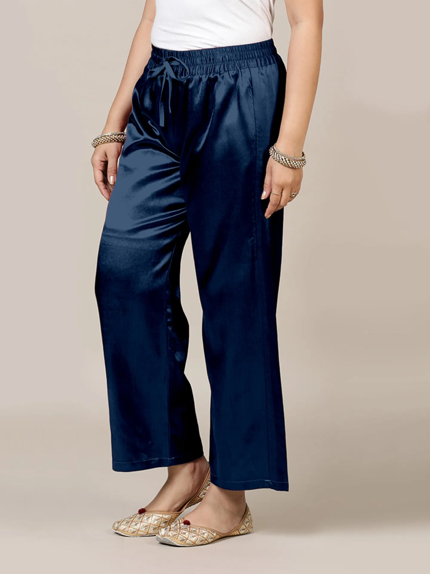 Swara x Tyohaar | Midnight Blue Mashru Silk Pants