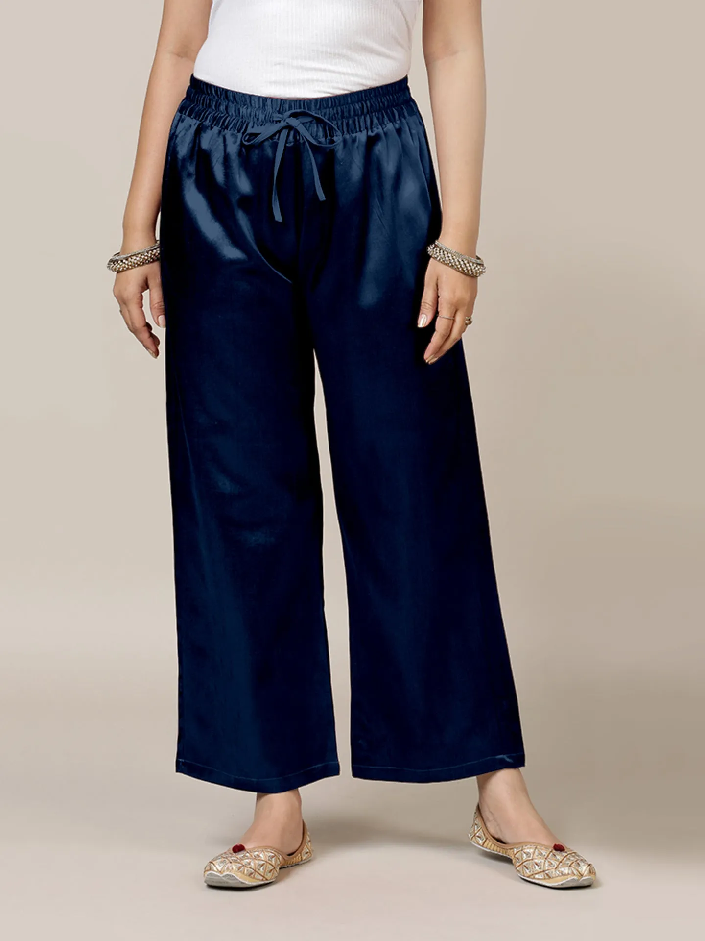 Swara x Tyohaar | Midnight Blue Mashru Silk Pants