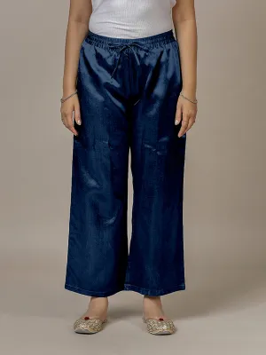 Swara x Tyohaar | Midnight Blue Mashru Silk Pants