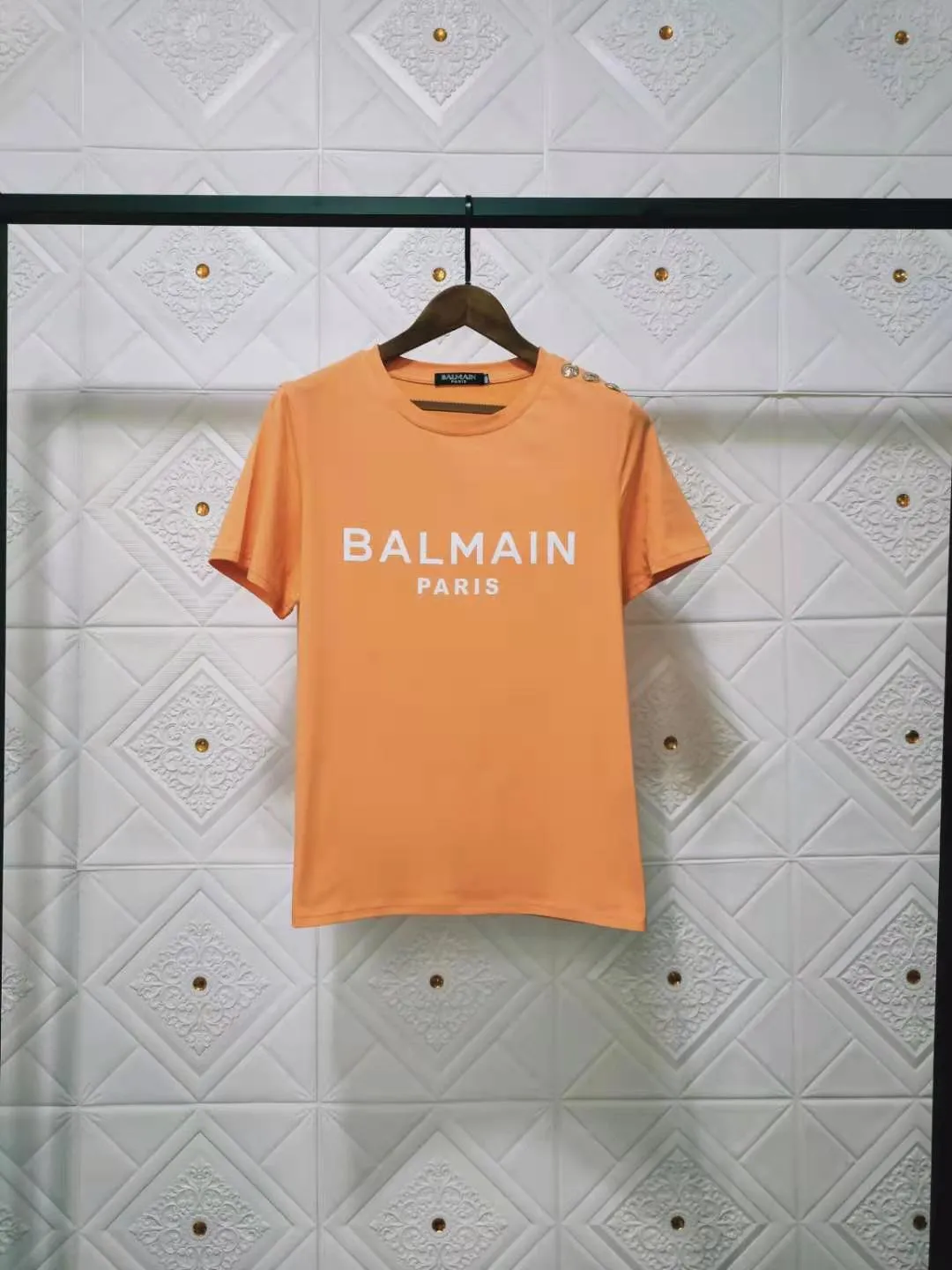 T Shirt Balmain Spring/Summer Letter Short Sleeve Cotton Loose-Fitting Casual T-shirt