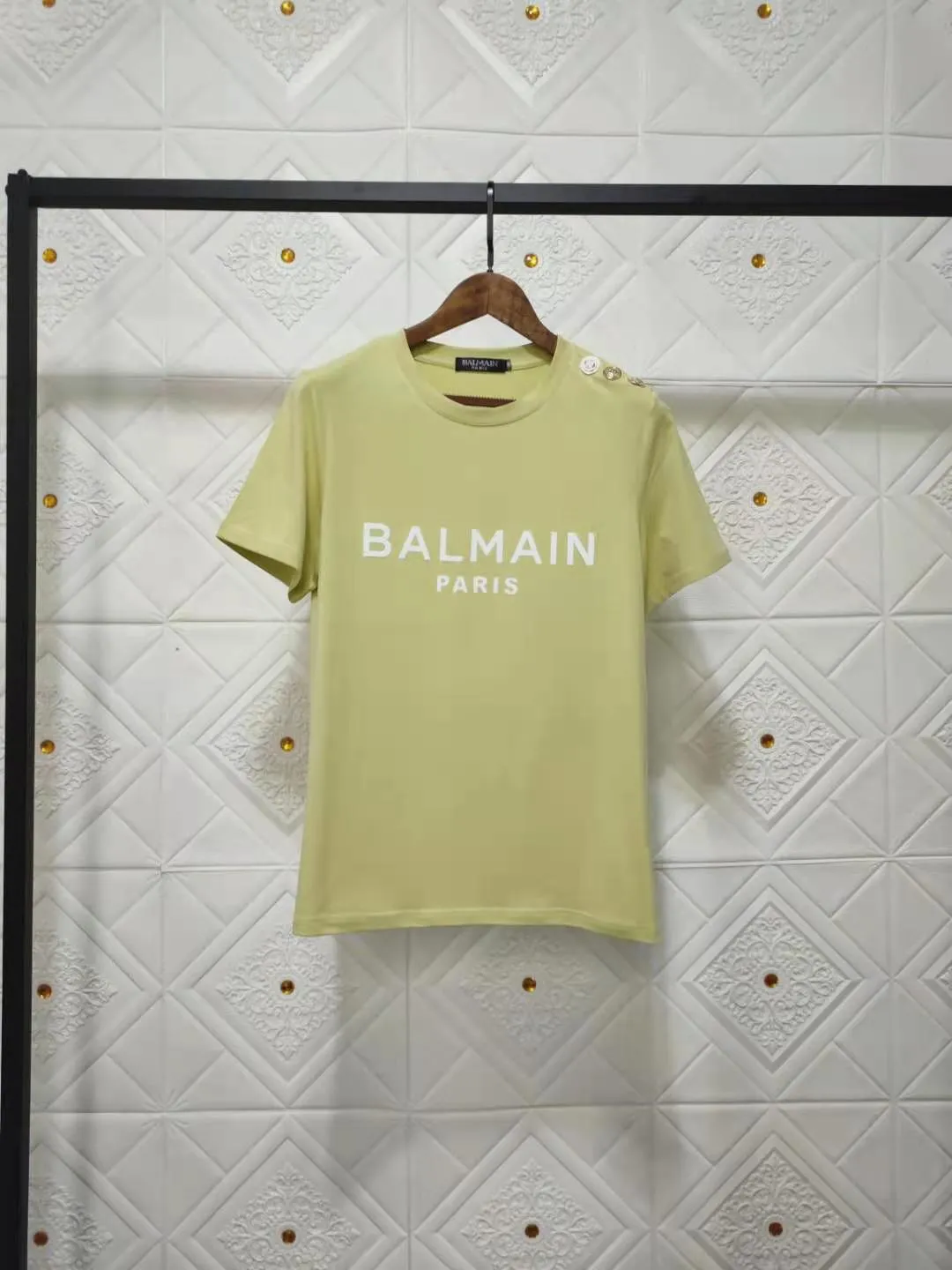 T Shirt Balmain Spring/Summer Letter Short Sleeve Cotton Loose-Fitting Casual T-shirt