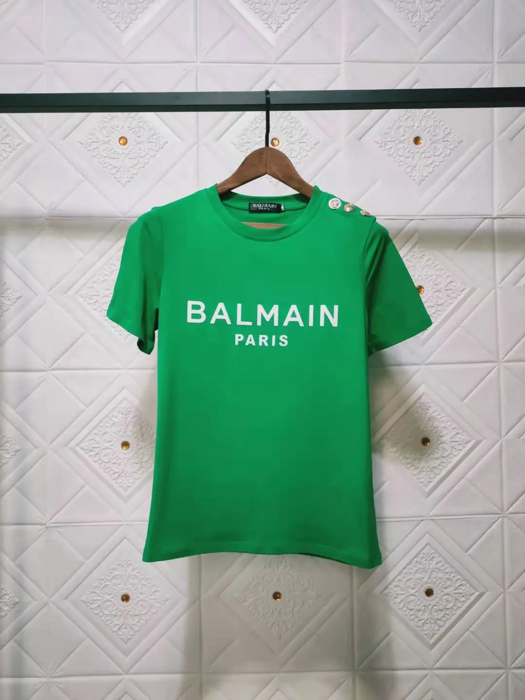 T Shirt Balmain Spring/Summer Letter Short Sleeve Cotton Loose-Fitting Casual T-shirt