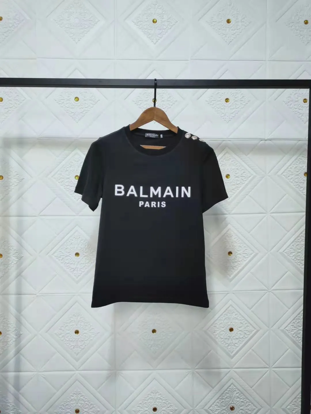 T Shirt Balmain Spring/Summer Letter Short Sleeve Cotton Loose-Fitting Casual T-shirt